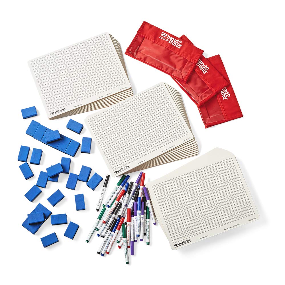 Double-Sided Centimeter Grid Dry Erase Whiteboards for Students - 30 Pack | Math Graphing Practice, Classroom Activities & Homework Helper | Portable Whiteboard for School, Office & Home Learning