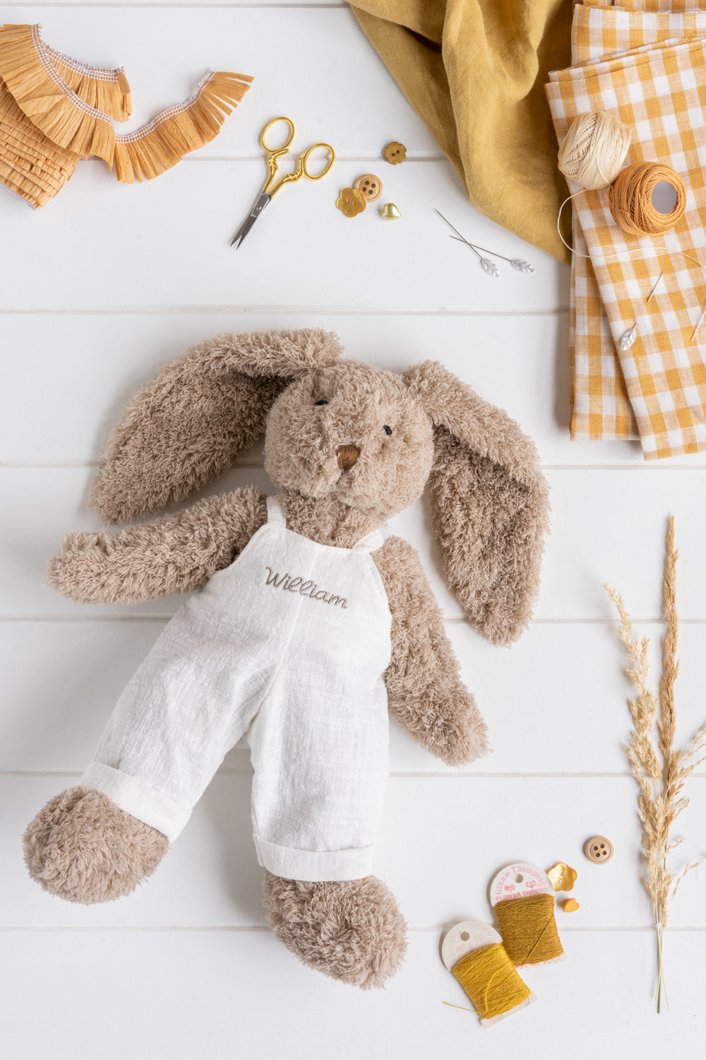 Personalized Mr Honey Bunny White Plush Stuffed Animal - Cute Bunny Toy Gift for Kids, Valentine's Day & Easter Decorations - Perfect for Nursery, Birthday Parties and Gift Giving