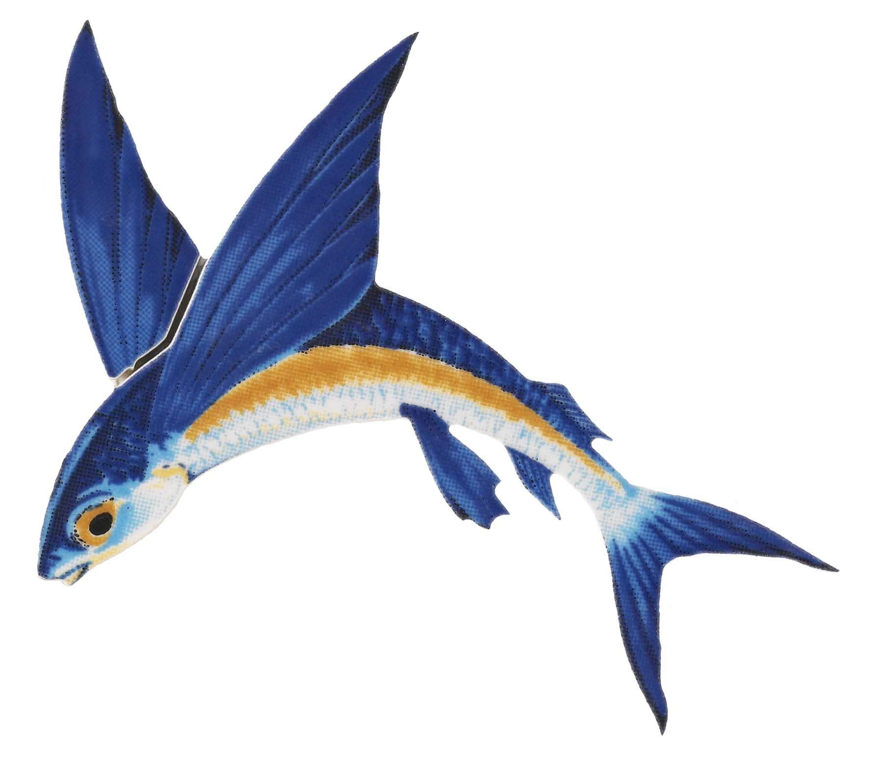 Flying Fish Porcelain Swimming Pool Mosaic Tile - 7x6 Inch Reverse Design - Perfect for Pool Renovation, Backsplash & Bathroom Decor