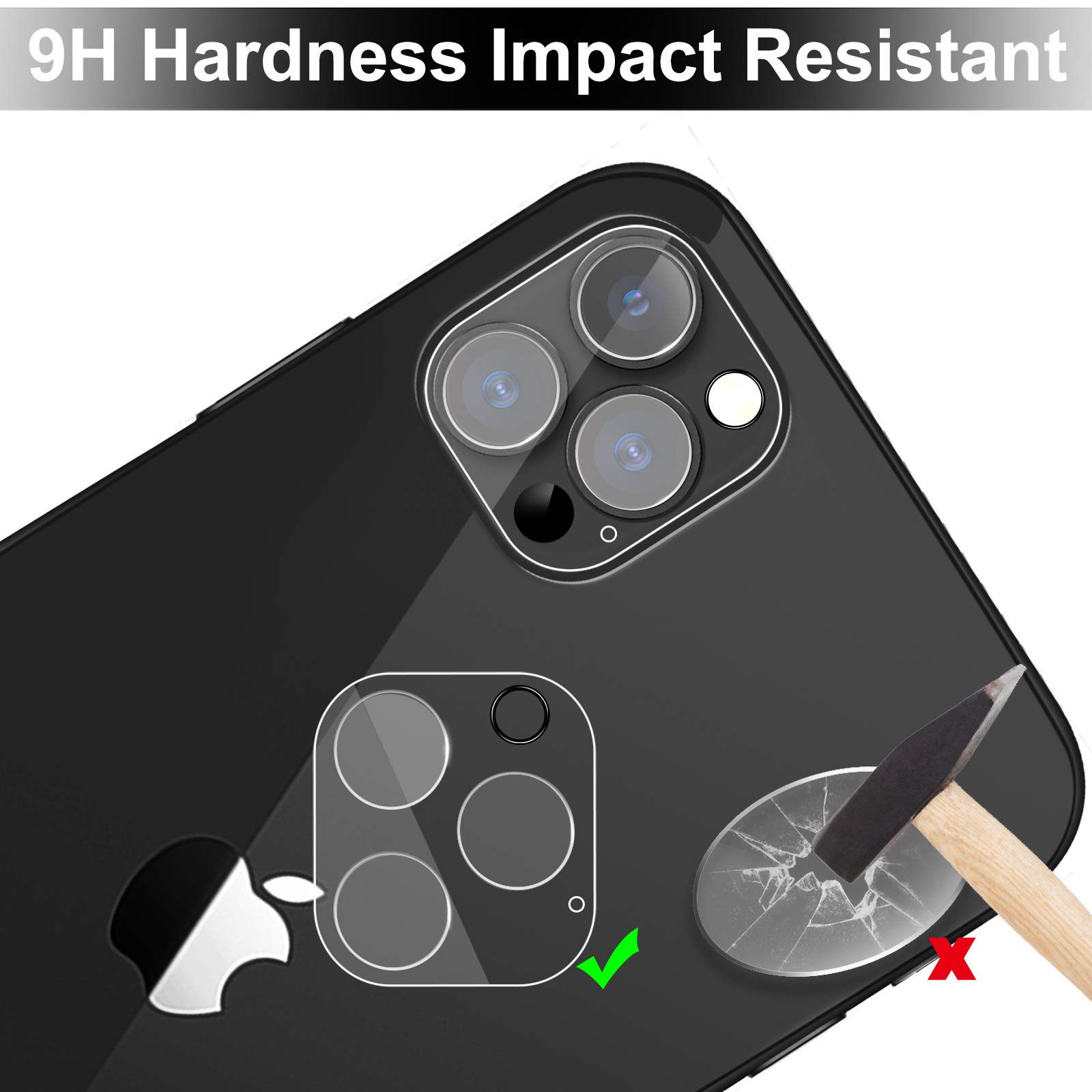 Beeyoka [2 Pack] iPhone 12 Pro Camera Lens Protector - HD Clear Tempered Glass Screen Protector Film for 6.1 Inch iPhone 12 Pro - Scratch Resistant & Bubble Free Installation - Perfect for Outdoor Photography & Travel Protection