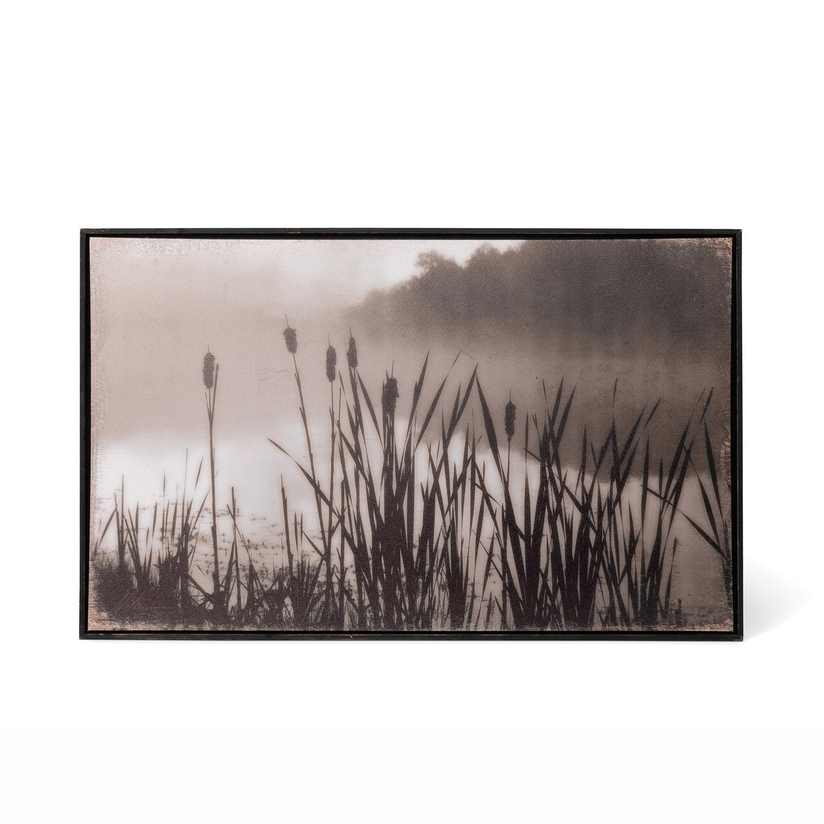 Elegant Framed Cattail Print Wall Art - Nature Inspired Home Decor for Living Room, Bedroom & Office
