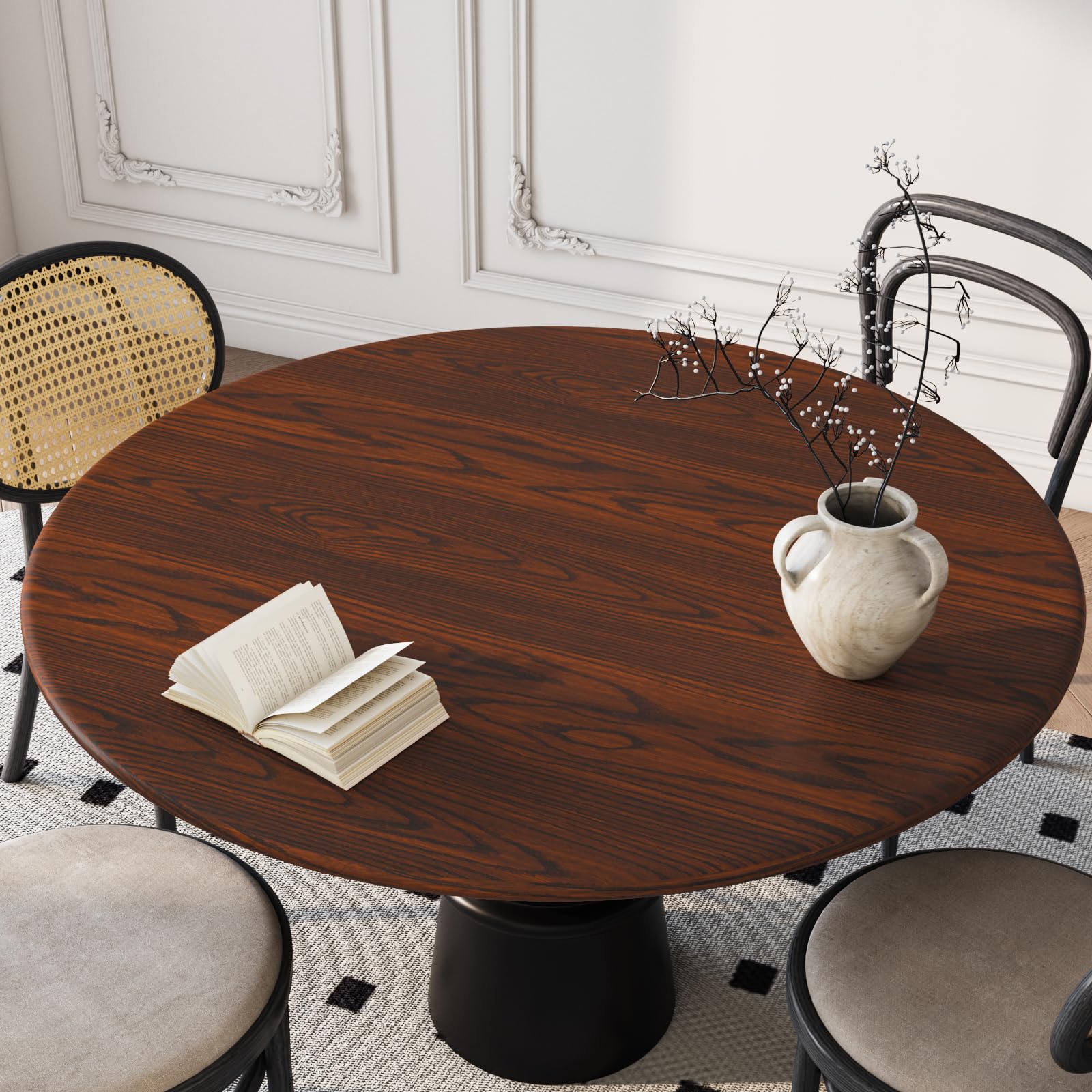 VEELIKE Mahogany Brown Wood Wallpaper Peel and Stick - Self Adhesive Waterproof Wood Grain Contact Paper for Cabinets, Countertops, Tables, Kitchen Shelves & Furniture - 118