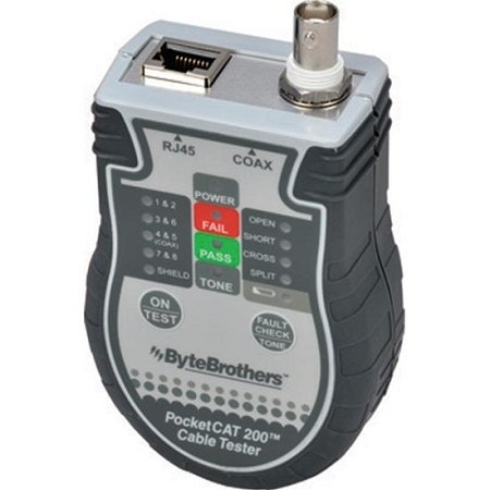 Byte Brothers CTX200 Pocket Network Cable Tester for Cat5/Cat6/Coaxial Cables - Portable Ethernet Tester for Home, Office & IT Professionals