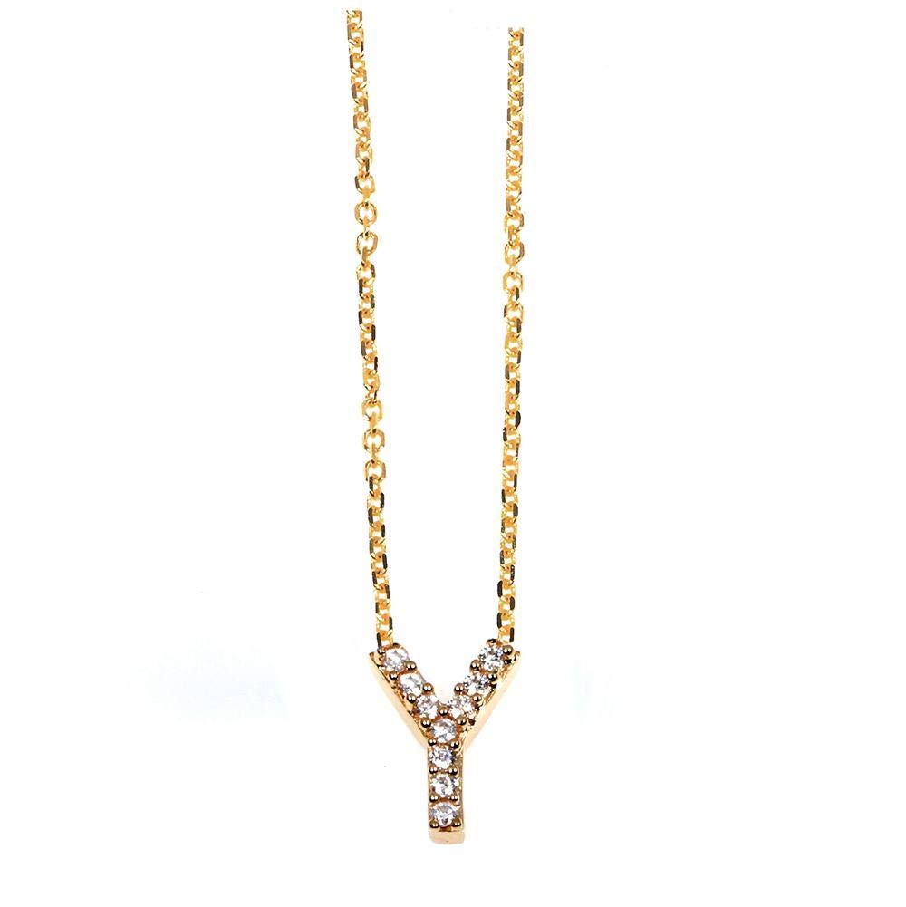 Kobelli Small A-Z Letter Diamond Pendant in 14K Yellow Gold - Personalized Initial Necklace for Women, Perfect Gift for Birthday, Anniversary & Valentine's Day
