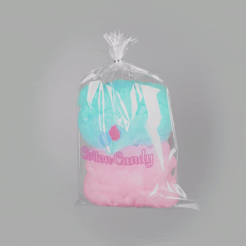 Clear Plastic Cotton Candy Bags 12x18 Inches - 100 Count Box | Bulk Packaging for Candy, Concessions & Party Favors
