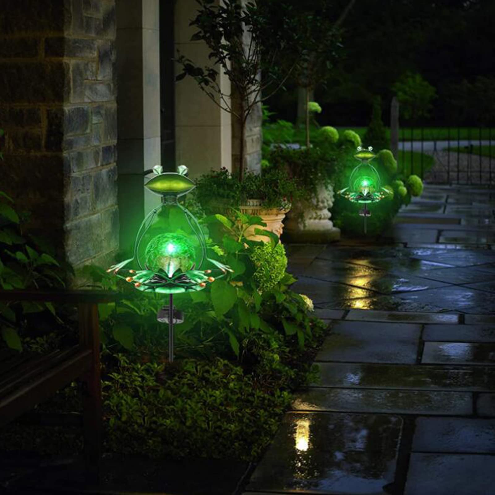 Solar Frog Garden Lights - Waterproof LED Stake Lights with Automatic On/Off, Outdoor Pathway Lighting for Garden, Lawn, Patio & Courtyard - Perfect for Meditation Areas, Walkways & Landscape Decoration (2 Pack)