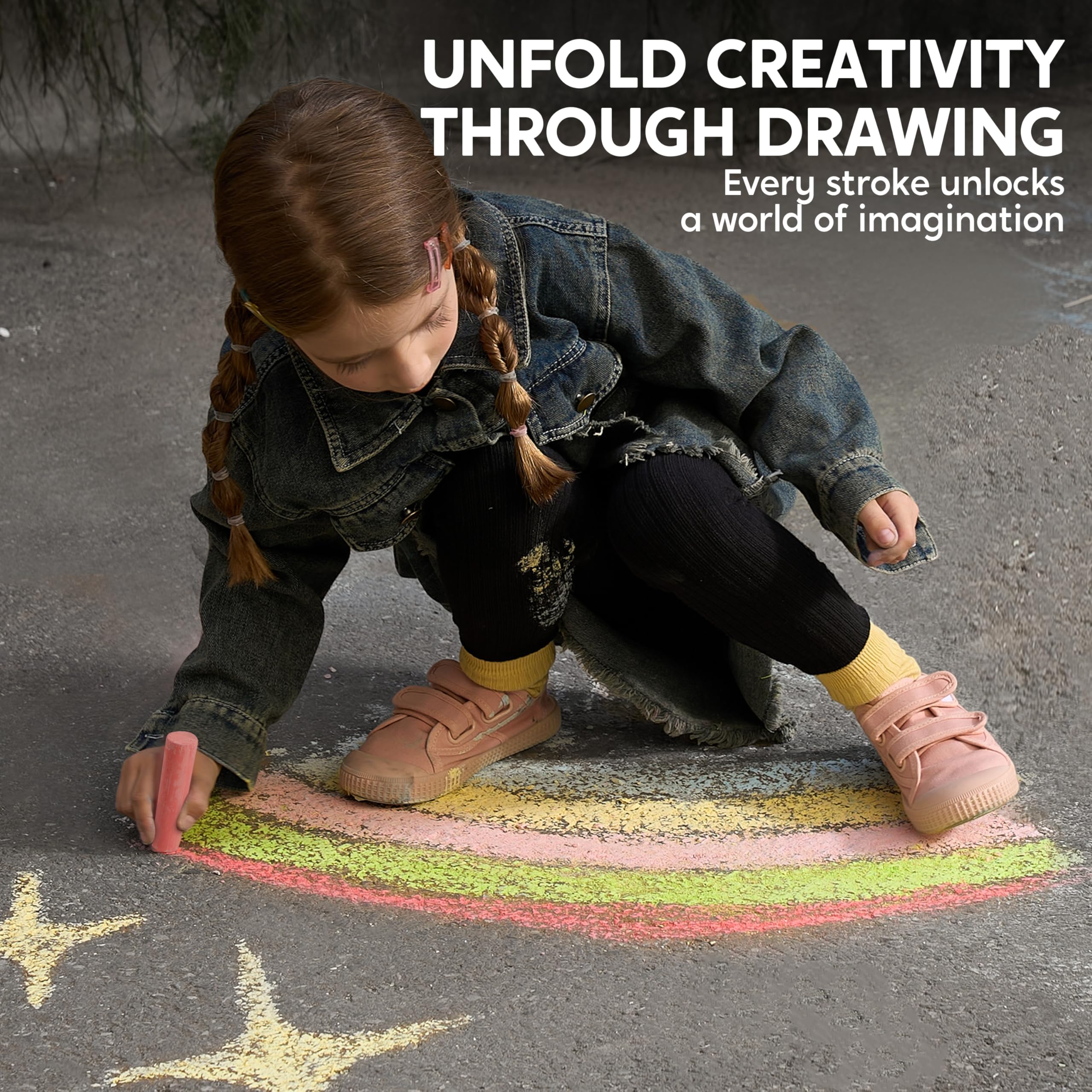 JOYIN 30-Piece Non-Toxic Jumbo Sidewalk Chalk Set - 10 Vibrant Colors, Washable Outdoor Chalk for Toddlers & Kids Ages 1-3 - Perfect for School, Classroom, Birthday Gifts & Creative Play on Driveways & Sidewalks