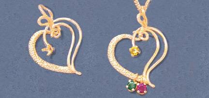 3.5mm Round Fancy Heart Pendant Setting - Solid Sterling Silver or 14kt Gold - Handmade in USA - Perfect for Necklaces, Bracelets & Jewelry Making (Item# 161246/141246)