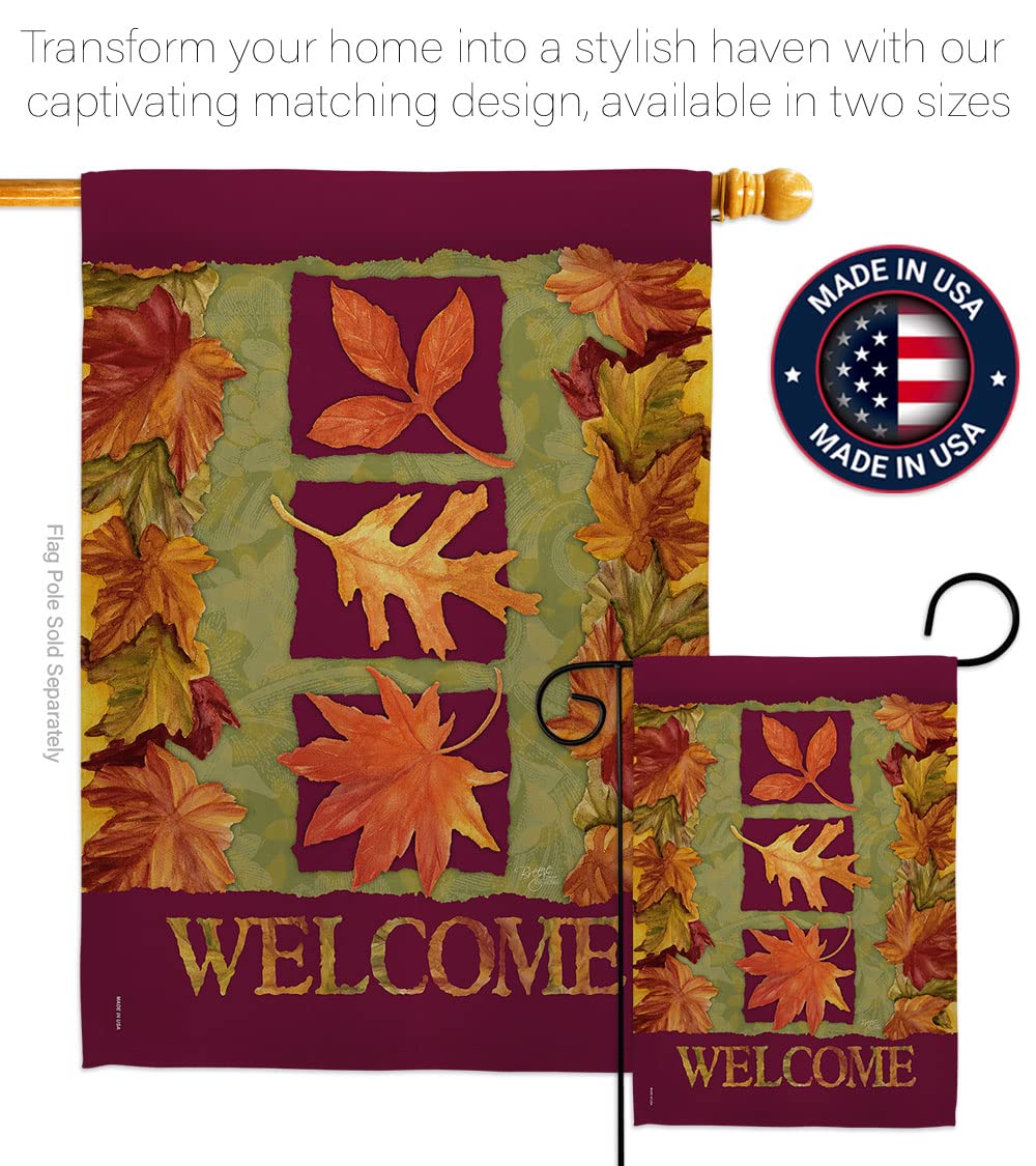 Breeze Decor Fall Harvest Vertical Kit - 3 Leaves Autumn Decor for Home & Garden