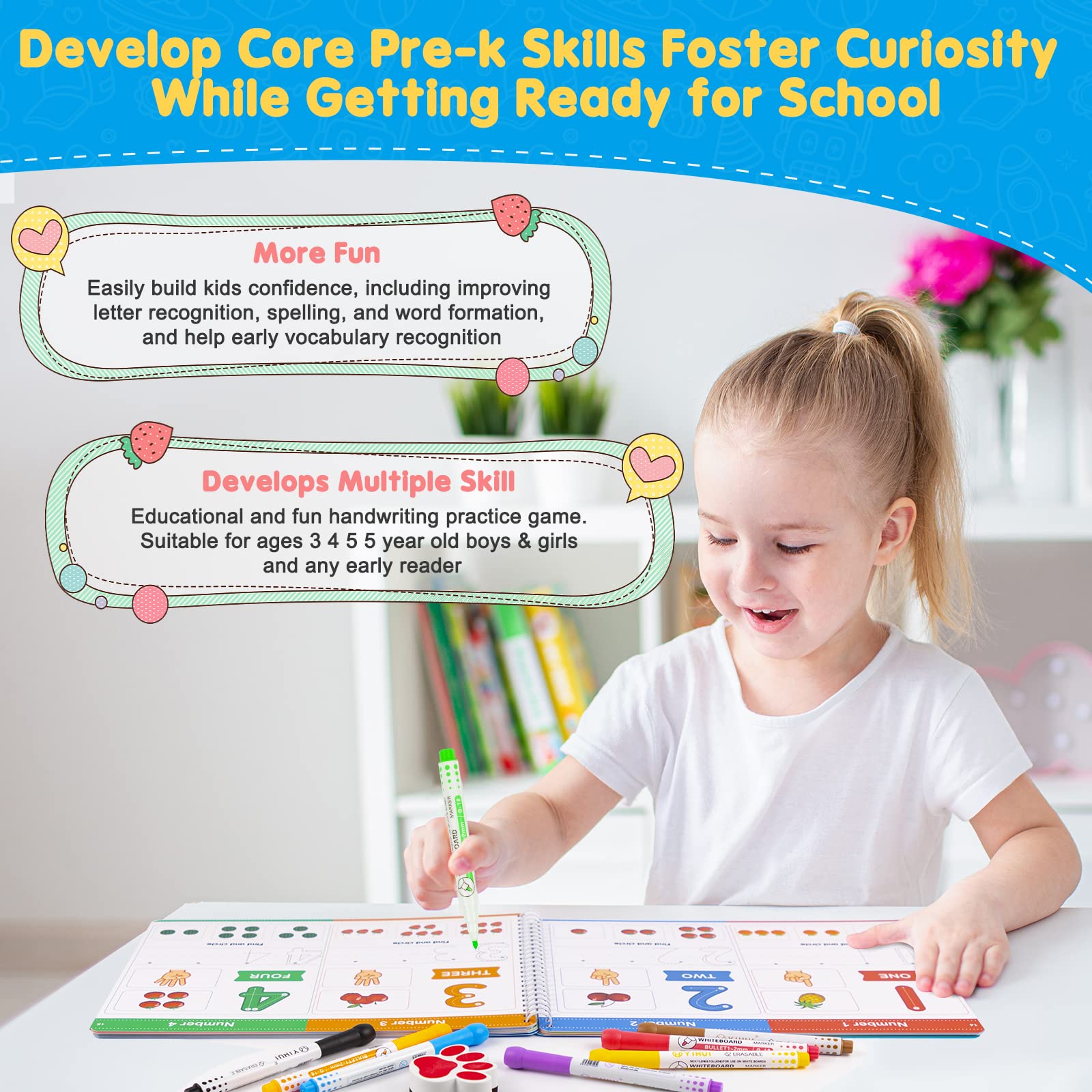 Foayex Easter Basket Stuffer Gifts for Kids Ages 3-5 - Montessori Learning Books, Handwriting Practice Workbooks for Kindergarten, Easter Activity Books | Perfect for Classroom, Homeschooling & Holiday Gifting