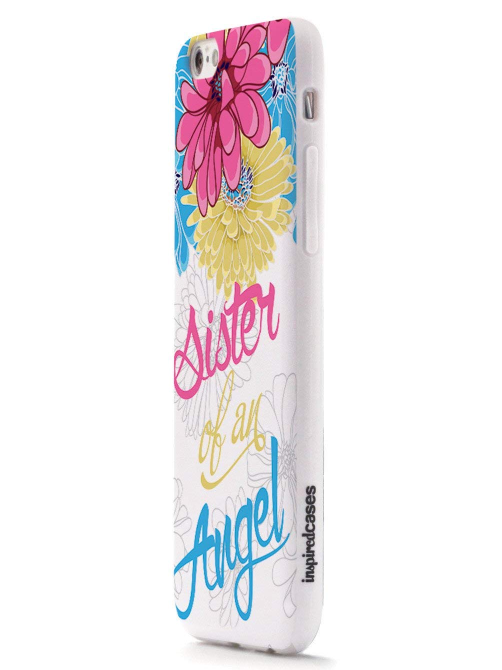 Inspired Cases - iPhone 12 Case Compatible - 3D Textured Protective Phone Cover for Apple iPhone 12 - Sister of an Angel Floral Design - Perfect for Everyday Use, Work & Travel Protection