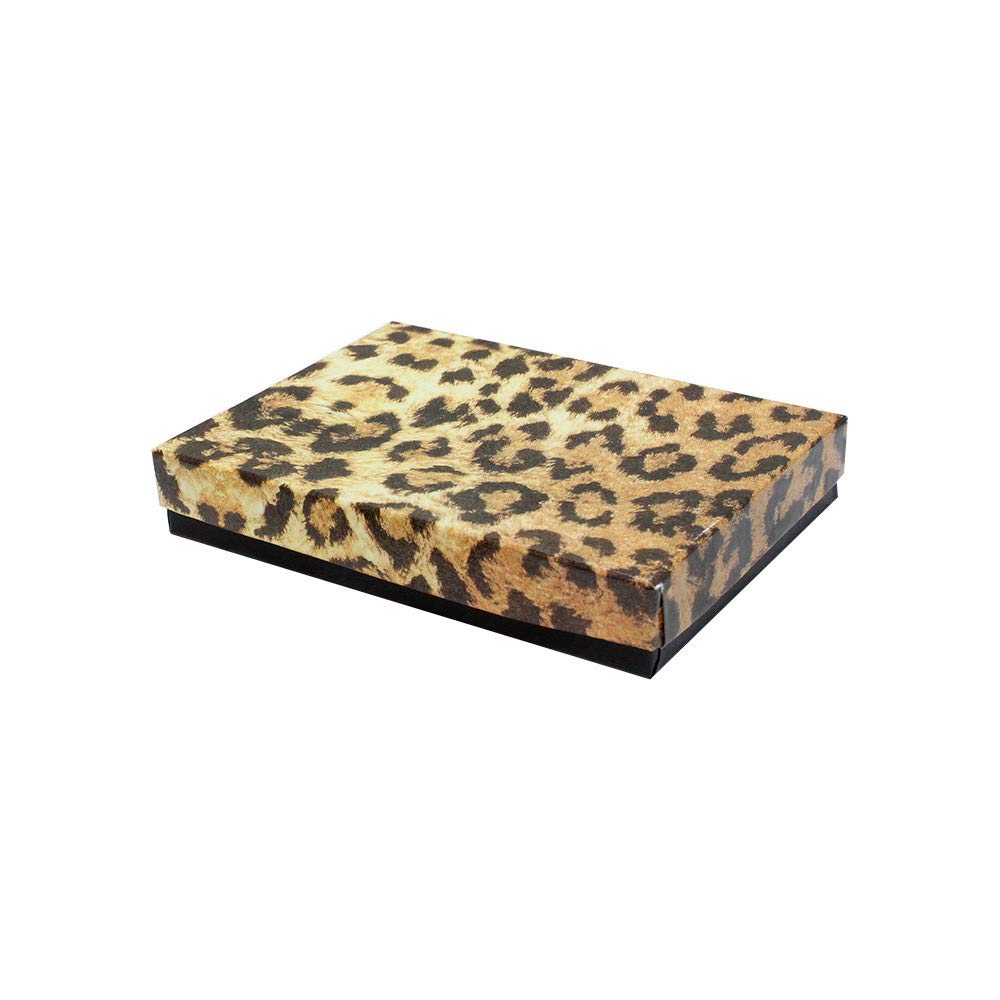 100 Pcs Leopard Print Jewelry Gift Boxes 5-3/8