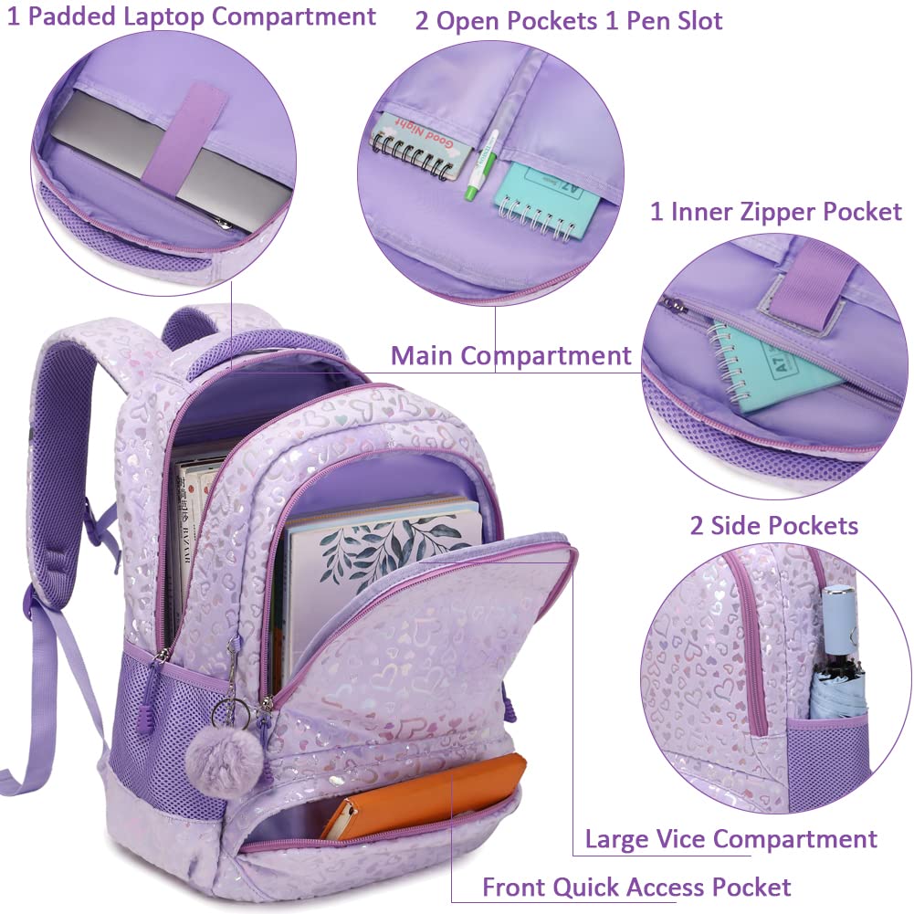 **Cute Unicorn Backpacks for Girls - Water Resistant Elementary School Bookbag Set - Perfect for School, Travel & Daily Use**