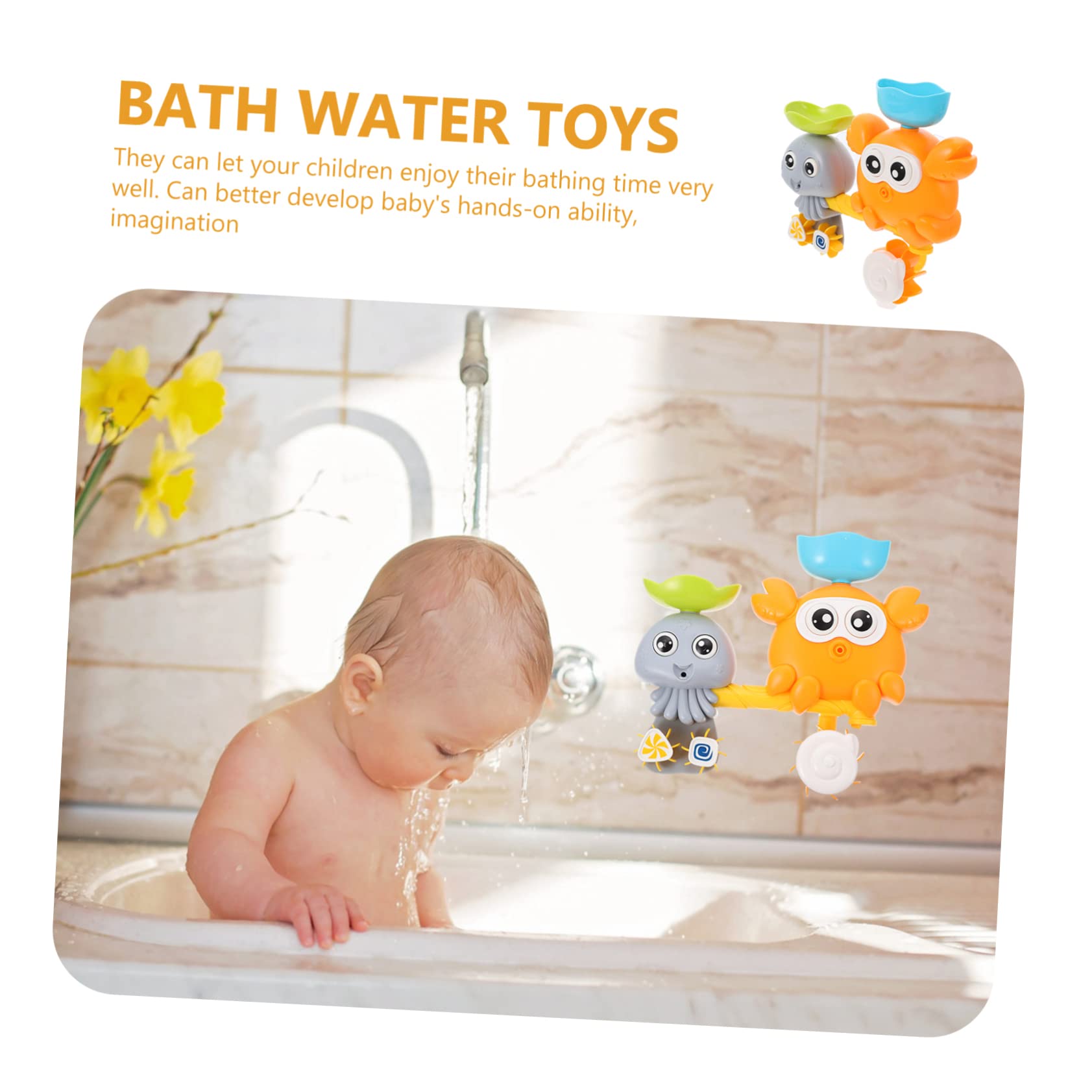VICASKY 4-Piece Water Toy Crab Set for Kids - Fun Bath Toys for Babies & Toddlers - Safe ABS Plastic Floating Crab Toys for Bathtub, Pool & Beach Playtime