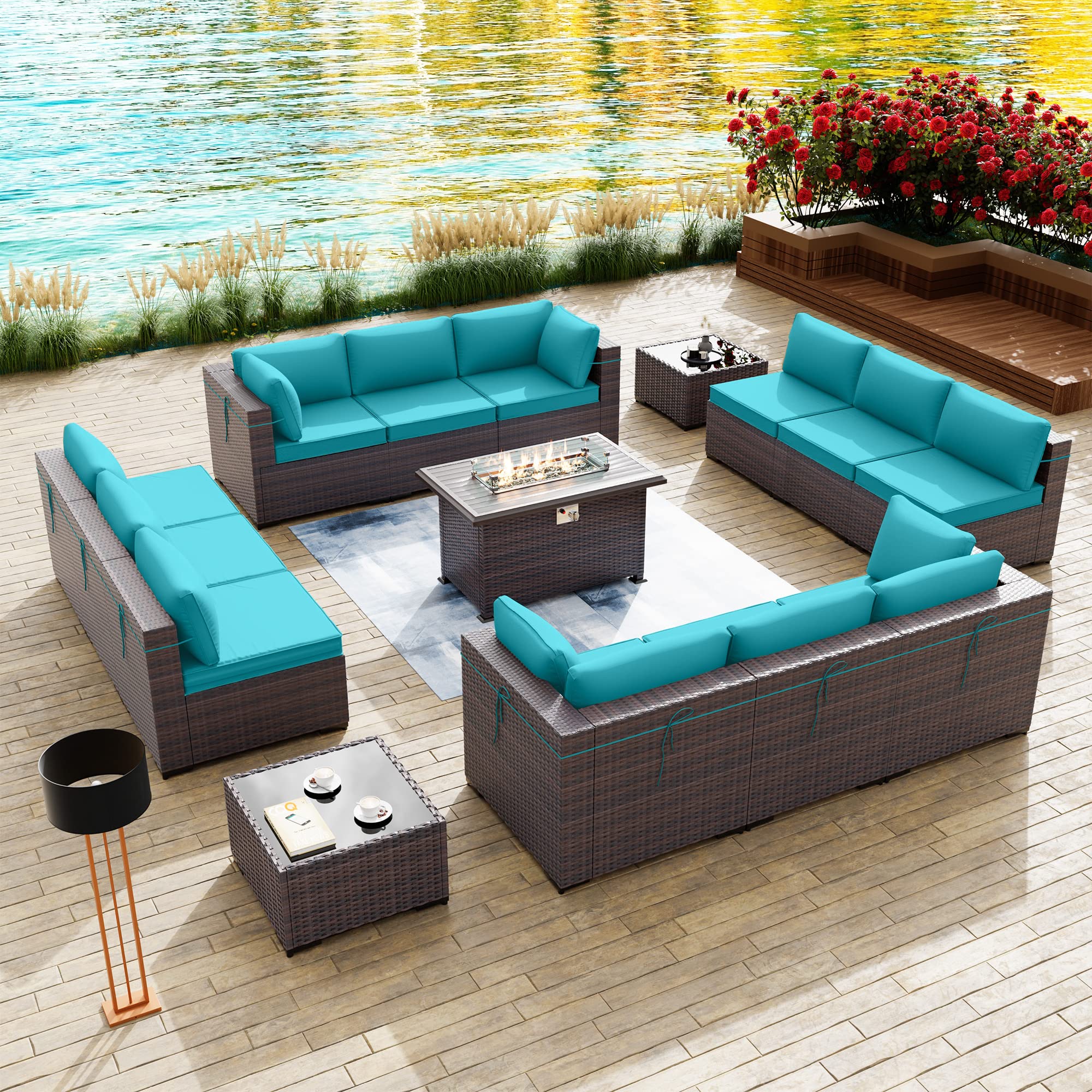 Kullavik 15-Piece Outdoor Patio Furniture Set with 43
