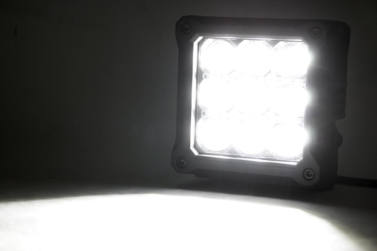 4 Inch Chrome Series LED Light Pods - Square White DRL Pair (70905DRL) | Off-Road Lighting for Trucks, ATVs & UTVs | Waterproof Fog Lights for Night Driving & Adventure
