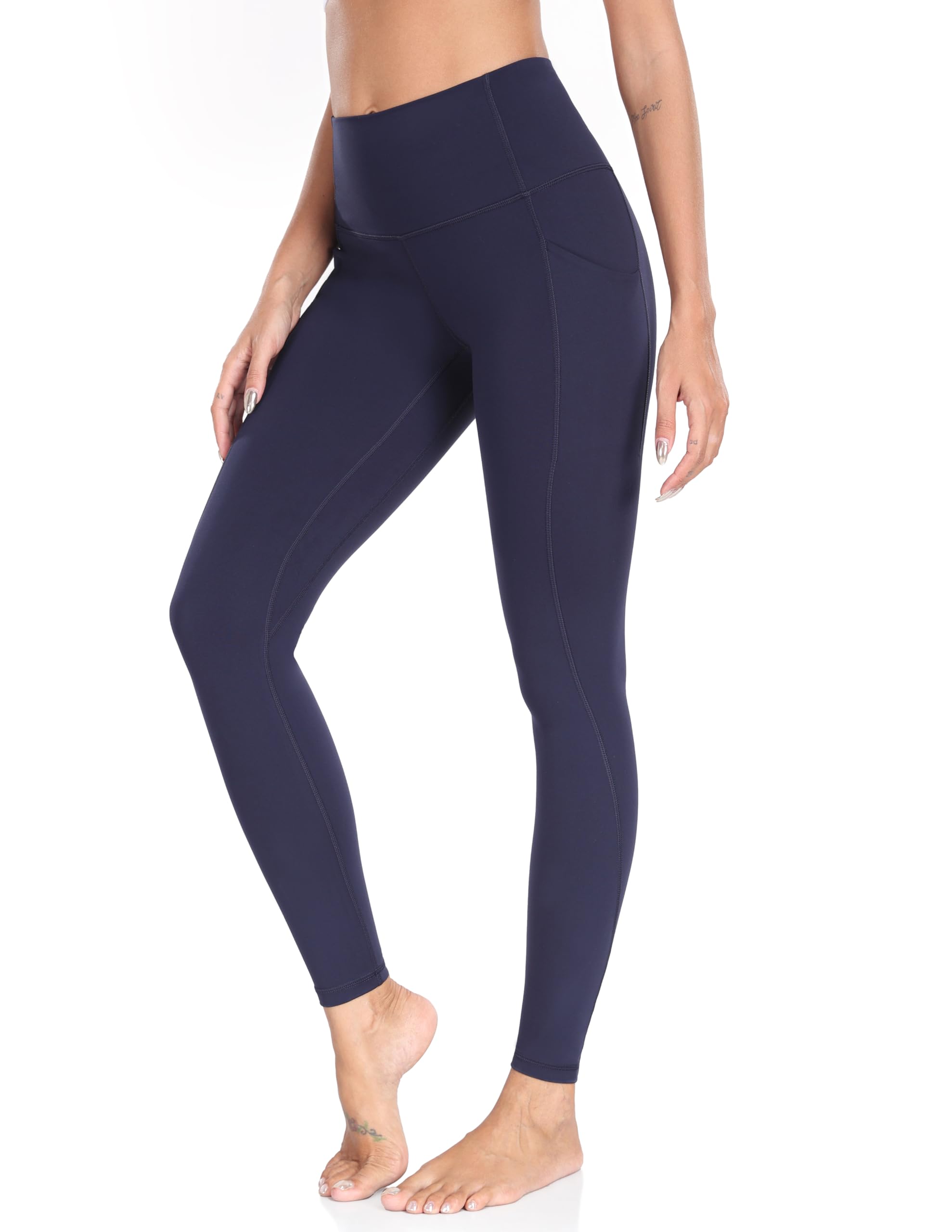 YUNOGA Women's High Waist Yoga Pants with Pockets - Tummy Control Workout Leggings for Running, Gym & Lounge | Full Length Stretchy Athletic Pants