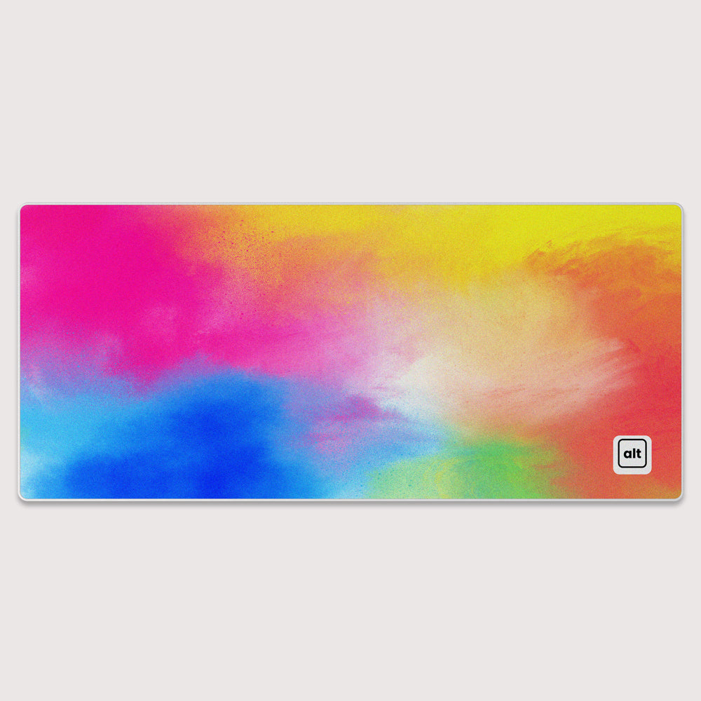 Vibrant Rainbow Watercolor Mouse Pad - Non-Slip Gaming & Office Desk Mat for PC Laptop - Perfect for Work, Gaming & Creative Design