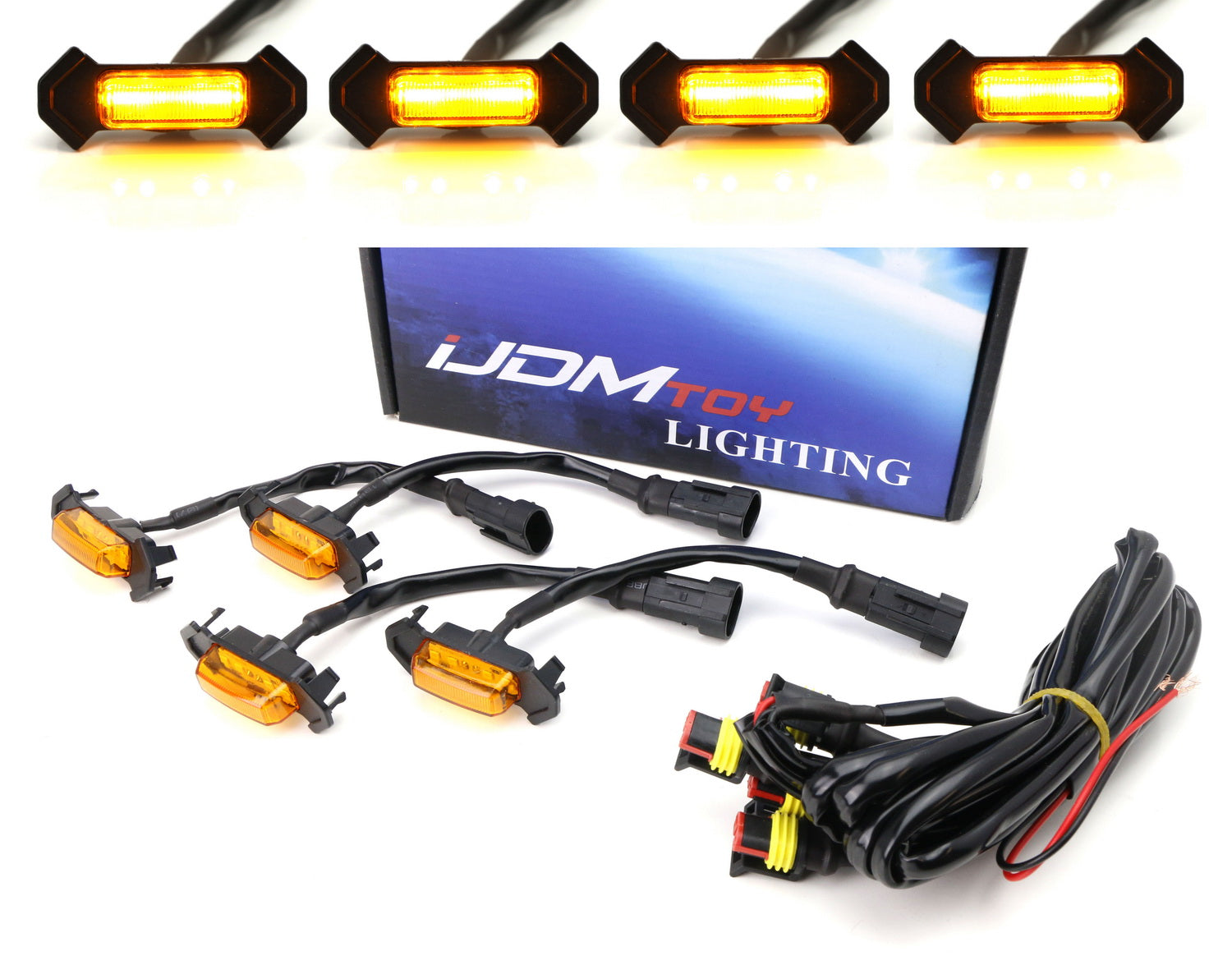 4-Piece Front Grille LED Light Kit for 2016-2023 Toyota Tacoma TRD Pro - Durable Off-Road Lighting Accessories for Night Driving & Adventure