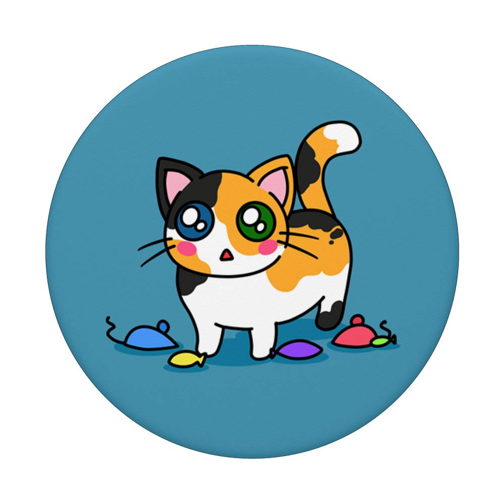 Adorable Calico Kitten PopSockets Phone Grip & Stand - Expandable Phone Holder for iPhone, Samsung & Tablets - Perfect for Work, Travel & Gaming