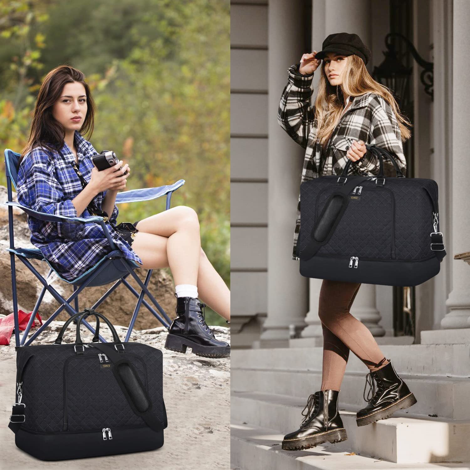 Women's Travel Weekender Bag with Shoe Compartment - 21