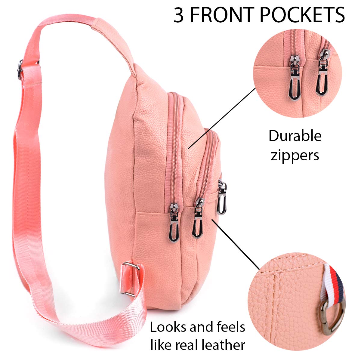 WESTEND Synthetic Leather Crossbody Sling Backpack - Adjustable Strap for Men & Women | Perfect for Travel, Work & Everyday Use