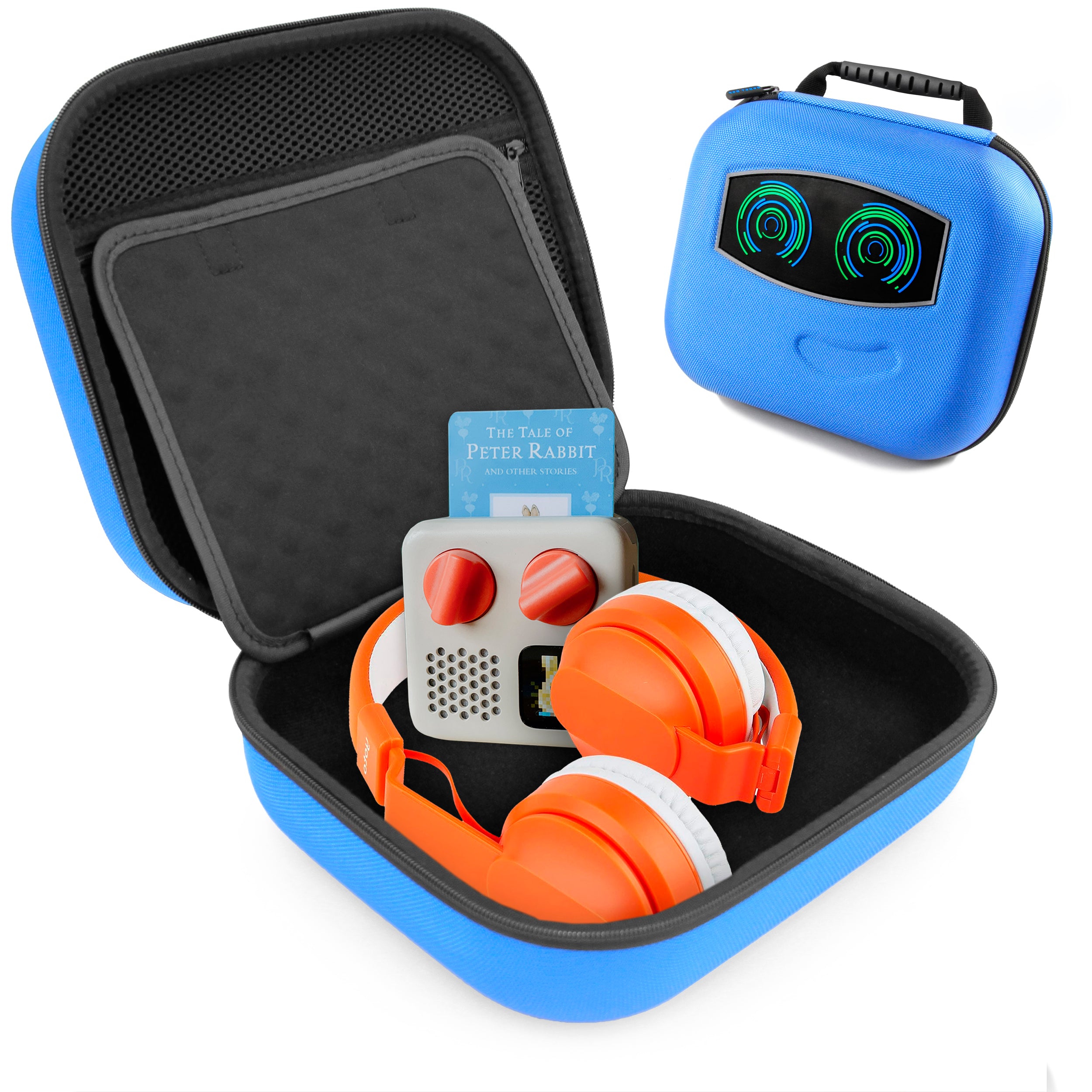 CASEMATIX Protective Travel Case for Yoto Mini Speaker & Headphones (2024 Edition) - Durable Storage Pouch for Wired Headset Bundle - Perfect for Kids Travel, School, and Home Use