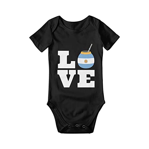 Argentina Flag Yerba Mate Baby Bodysuit - Unisex Newborn Short Sleeve Onesie | Cute Outfit for Infants, Perfect for Family Gatherings & Cultural Celebrations