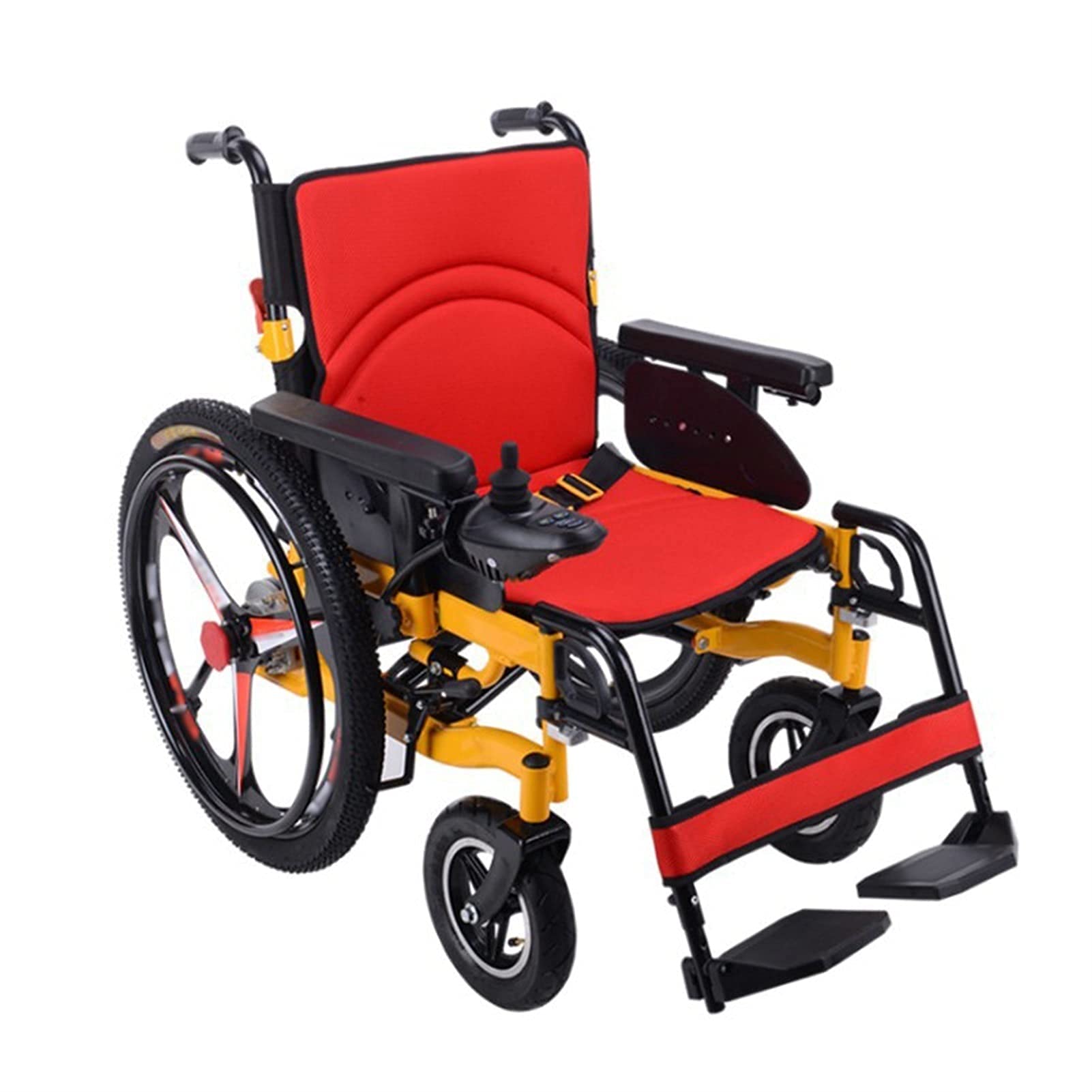 RALIRA Foldable Lightweight Electric Wheelchair for Adults - 300lbs Capacity with Comfortable Breathable Fabric & Lithium Battery - Perfect for Indoor/Outdoor Mobility, Travel & Daily Use