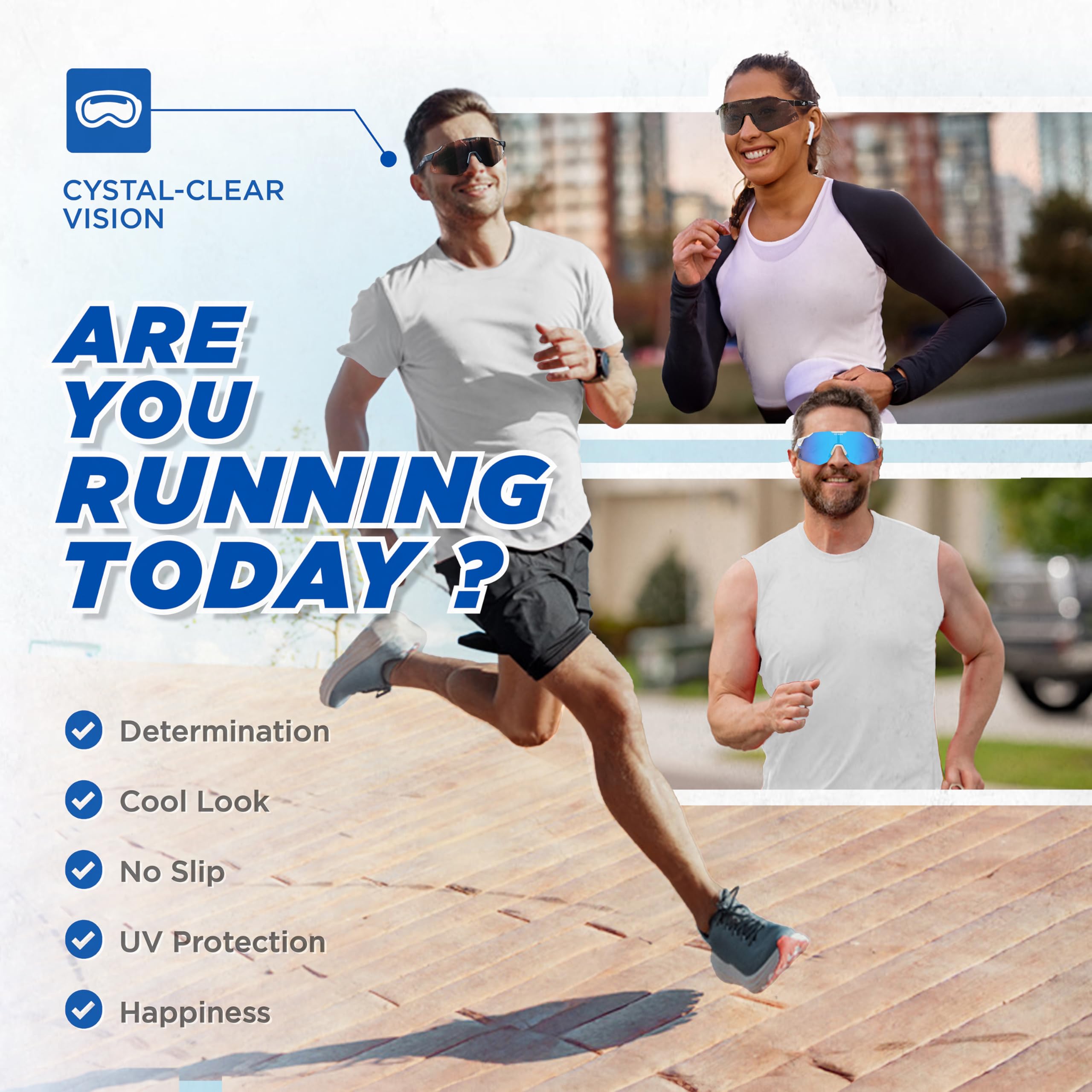 AEROX Polarized Sports Sunglasses for Men & Women - Lightweight Running, Cycling & Baseball Glasses with UV Protection - Perfect for Outdoor Activities & Athletic Training