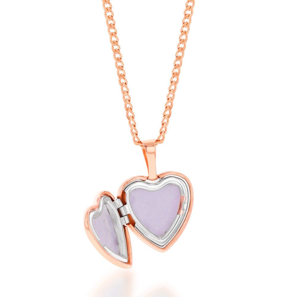 9ct Rose Gold Heart St. Christopher 12mm Locket Pendant Necklace - Perfect for Travel Protection, Gifts & Everyday Jewelry