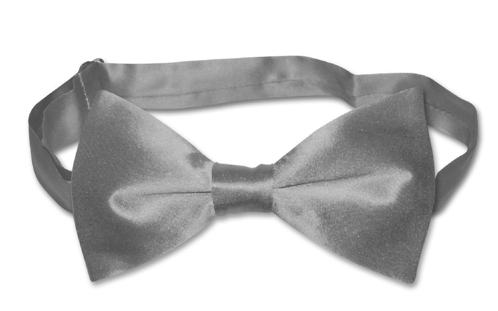 Premium Men's Silk Dress Vest & Bow Tie Set - Solid Charcoal Grey - Formal Wedding, Prom & Special Occasion Attire