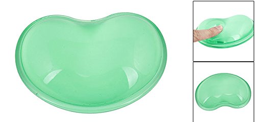 uxcell Clear Green Soft Heart-Shaped Gel Wrist Rest Pad for Computer & Laptop - Ergonomic Support for Office Work, Gaming, and Typing Comfort