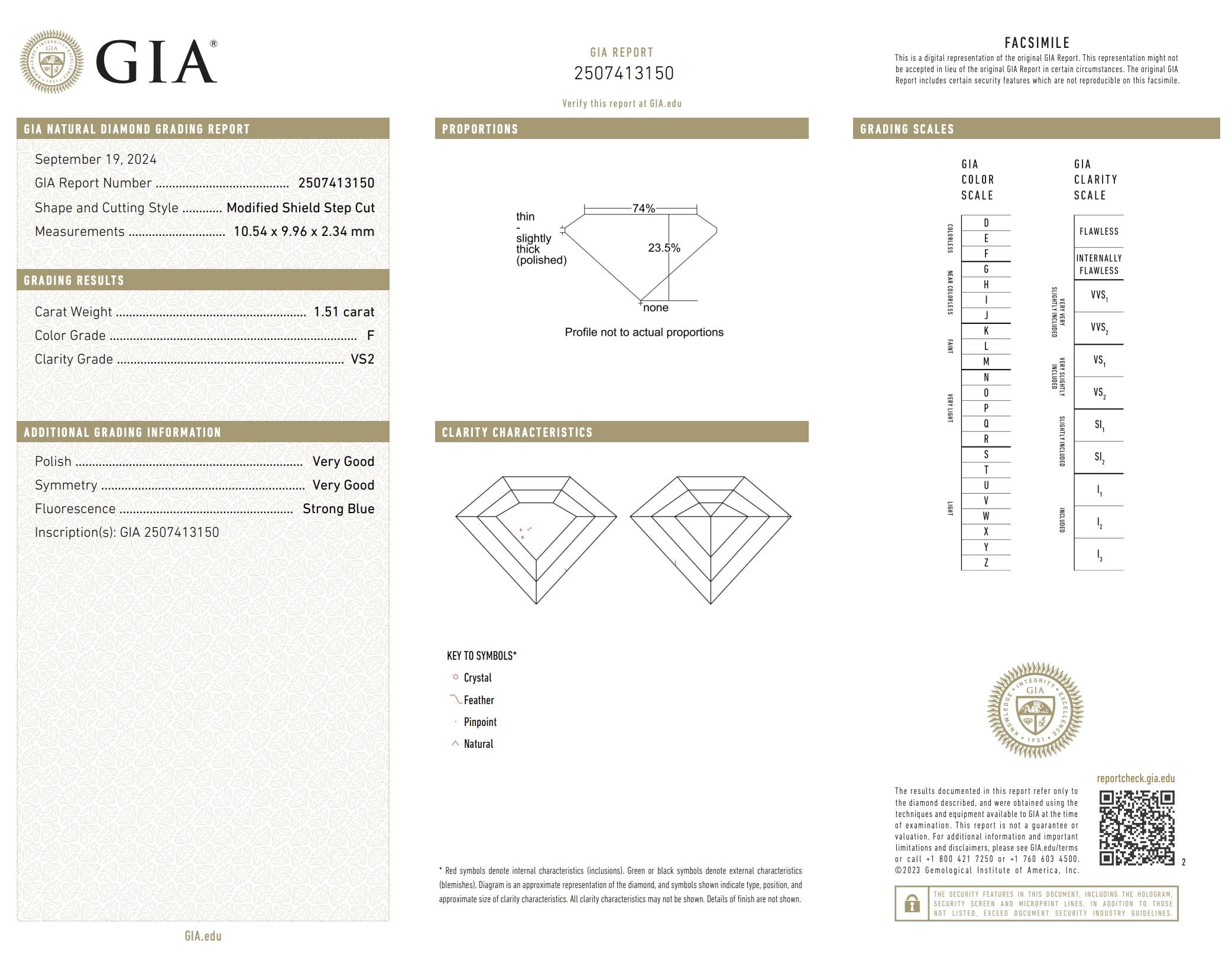 1.51 Carat GIA Certified Kite Cut Diamond Ring in 18K Yellow Gold - Elegant Engagement & Wedding Jewelry for Women