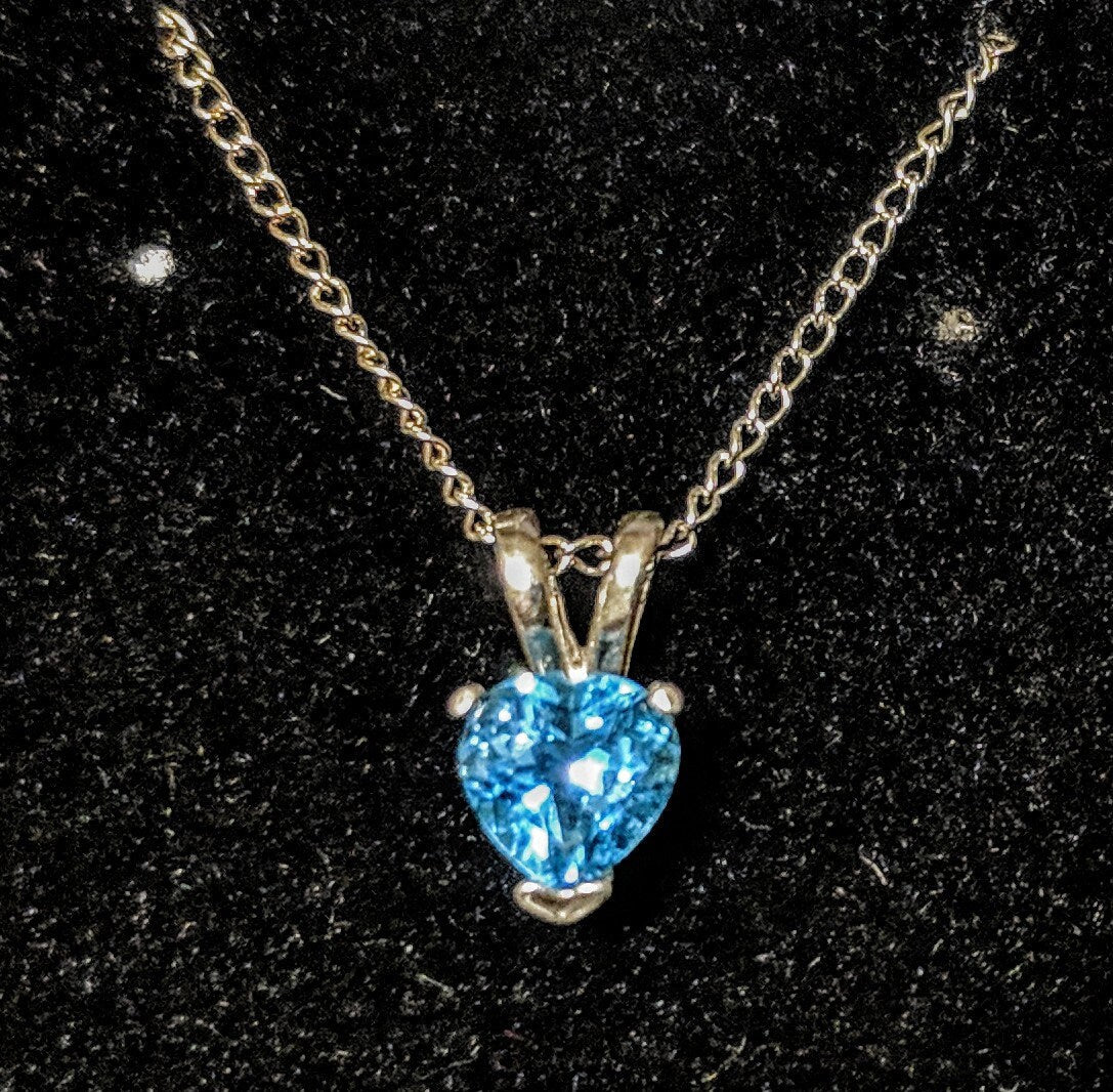 Natural Birthstone Heart Pendant Necklace - Solid Sterling Silver or 14K White/Yellow Gold - 5mm Dainty Jewelry for Kids & Women - Perfect for Birthdays, Christenings & Special Occasions