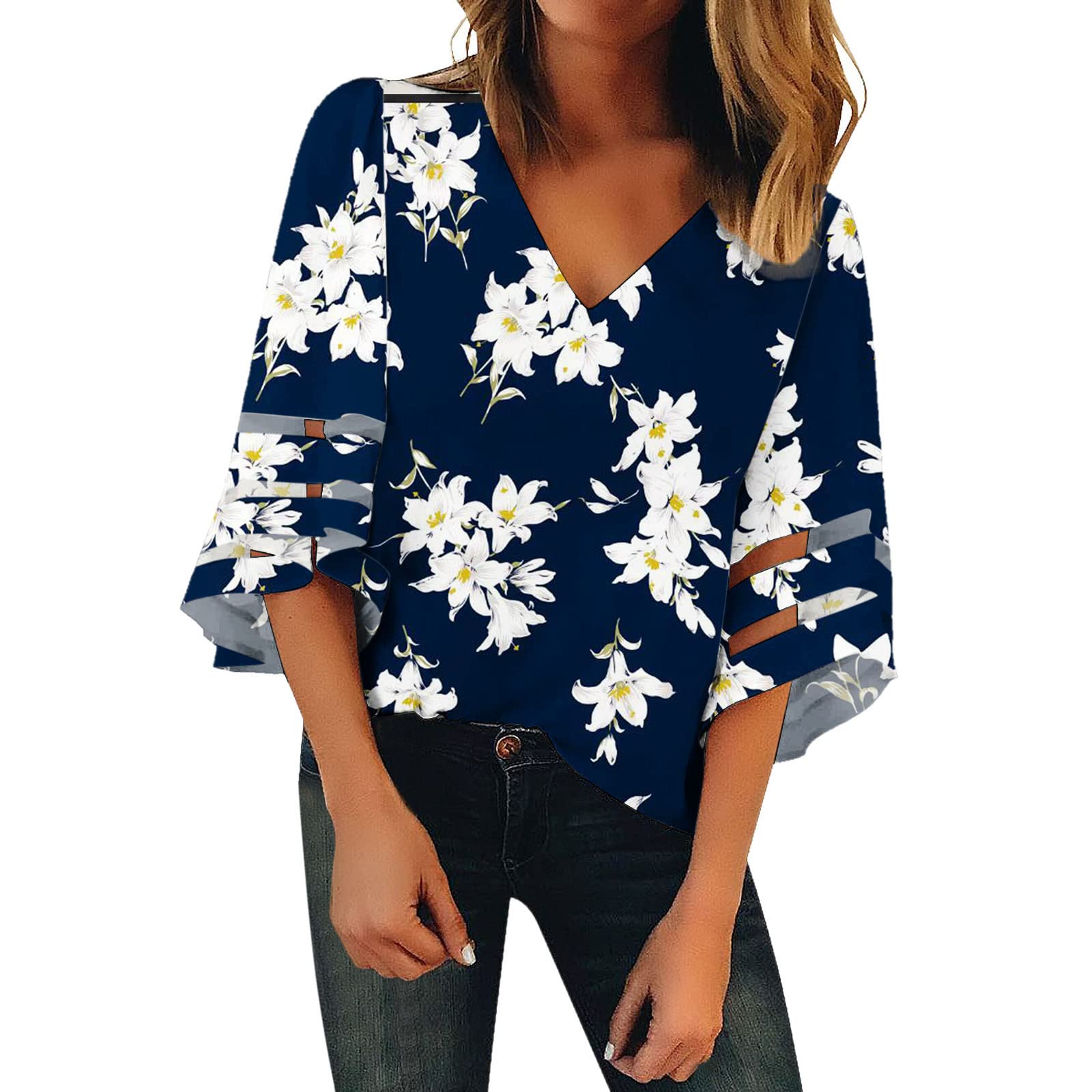 Women's Casual Long Sleeve V-Neck Tunic Tops for Fall & Spring 2023 | Comfortable Blouse for Work, Date Night & Everyday Wear