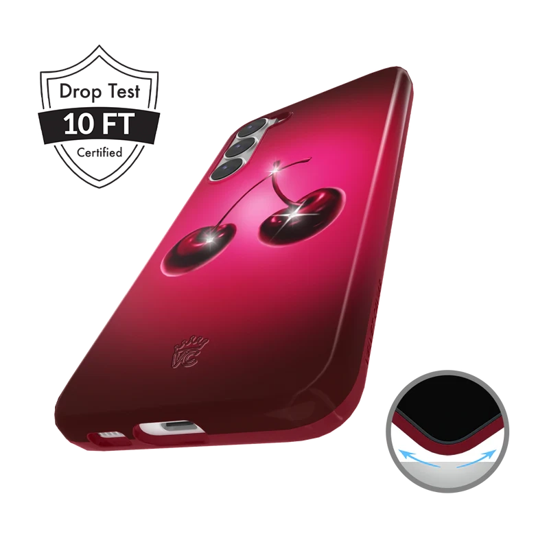 Samsung Phone Case with Black Cherry Crystal Design - Stylish & Protective Cover for Galaxy S21/S22/Note 20 - Perfect for Everyday Use, Work & Travel