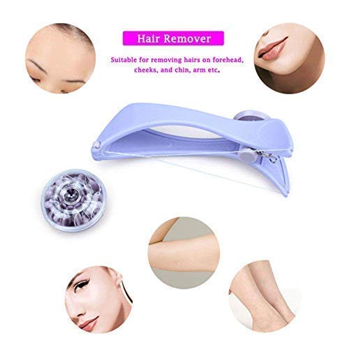 TINY DEAL Painless Hair Remover - Eyebrow, Face & Body Hair Threading Tool with Soft Powder Puff | Professional Beauty Blender for Smooth Skin | Perfect for Home Salon & Travel Beauty Care