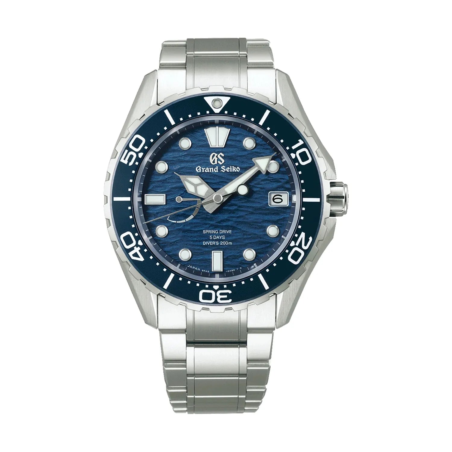 SLGA023 Ushio Evolution 9 Spring Drive 5-Day Power Reserve 43.8mm Blue Dial Stainless Steel Bracelet Watch - Perfect for Diving, Business & Luxury Occasions