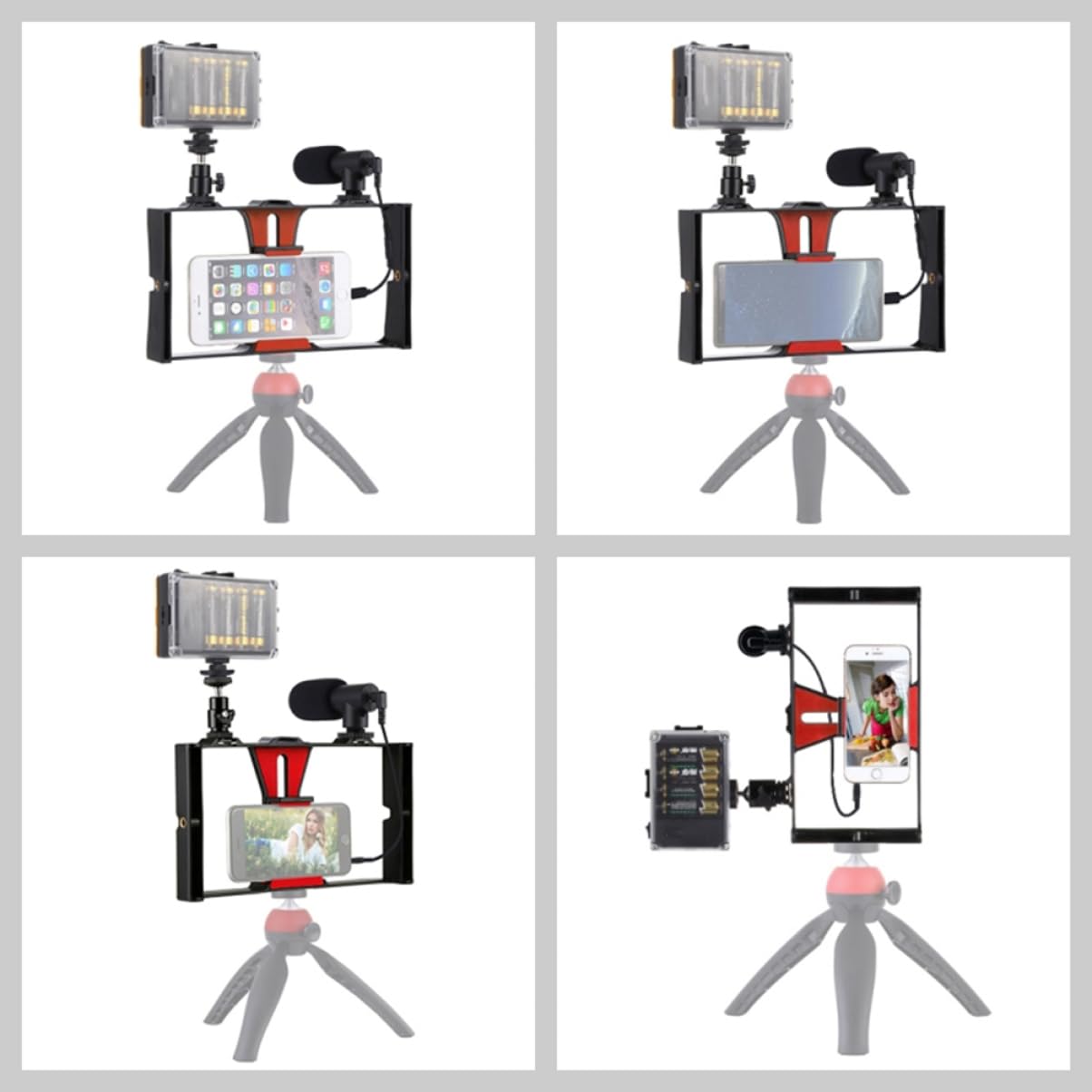 PartyKingdom Complete Live Streaming Kit - Adjustable Phone Tripod, Desk Mount Mic Stand with Phone Holder & Stabilizer for YouTube, TikTok, Facebook Live - Perfect for Vlogging, Gaming & Online Classes