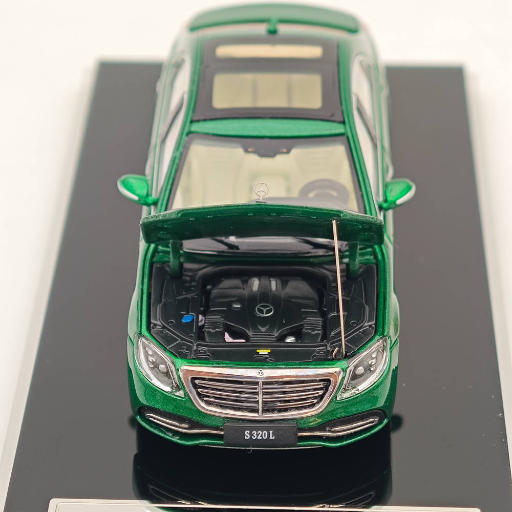 1/64 Mercedes Benz S320L W222 Sedan Sports Green Diecast Metal Car Model - Collectible Toy Car for Adults & Kids - Perfect for Display, Gifts, and Car Enthusiast Collections