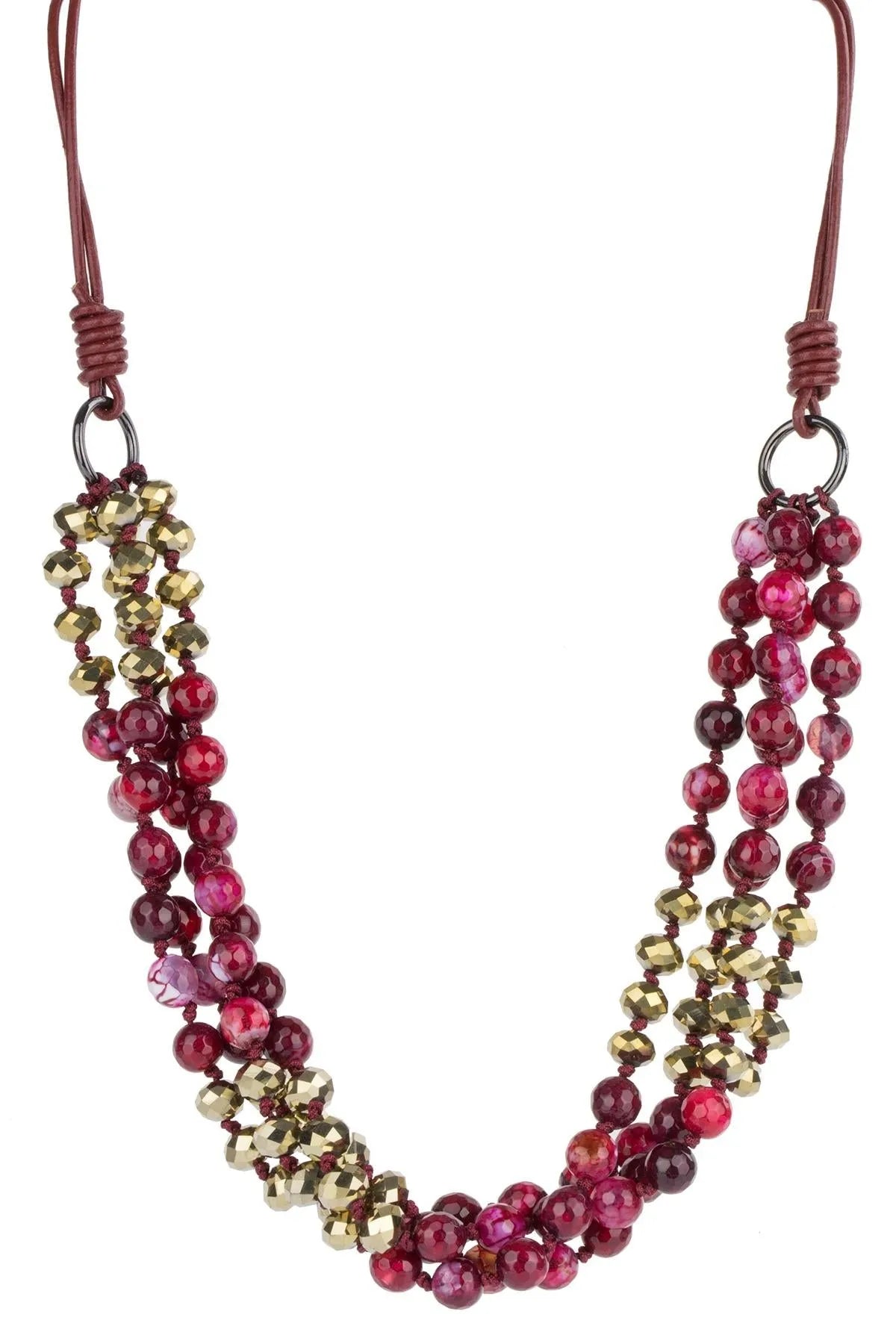 4 Strand Brahma Beaded Necklace - Spiritual Jewelry for Meditation & Yoga - Perfect for Boho Fashion & Mindful Living