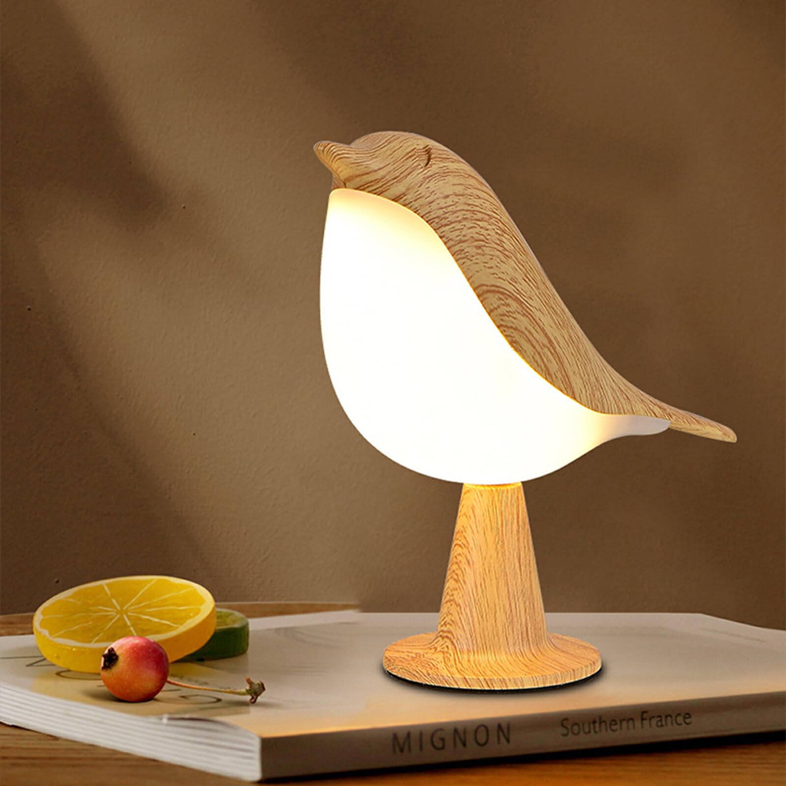 Touch Control Bedside Table Lamp with USB Port - 3-Way Dimmable LED Desk Lamp (21x6x15cm) - Cute Bird Design & Aroma Diffuser for Bedroom, Office, and Nightstand Decor