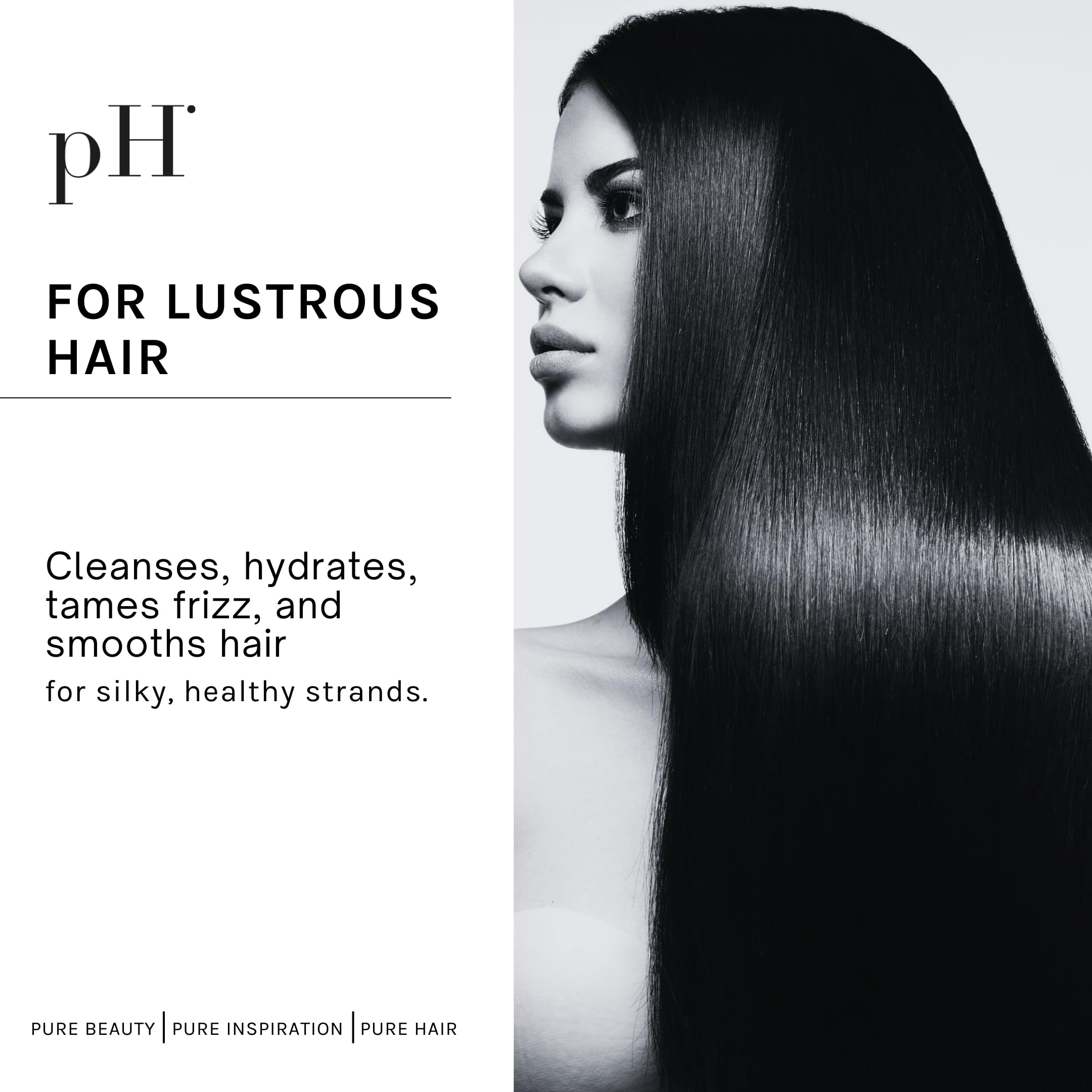 pH Labs Smooth Perfect Shampoo & Conditioner Set - Frizz Control & Hydrating Hair Care with Monoi Oil & Magnolia Extract - Moisturizing for Dry, Damaged Hair - 33.81 oz - Achieve Silky Smooth Hair at Home or Salon