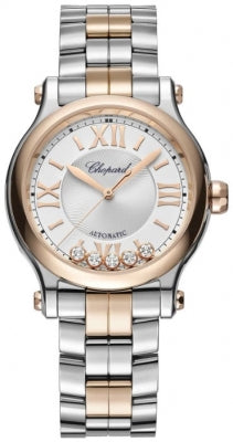 Chopard Happy Sport Ladies Watch - Stainless Steel & Ethical Rose Gold with Diamonds | Luxury Women's Wristwatch for Everyday Wear, Special Occasions & Gifts