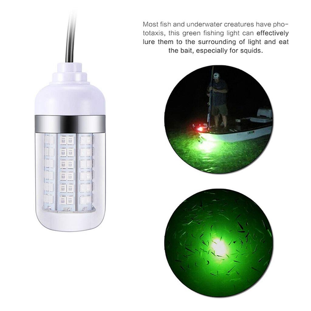MYADDICTION IP68 Waterproof 12V LED Green Underwater Fishing Light - Attracts Prawns & Squid for Night Fishing | Durable Submersible Lamp for Boats, Docks & Ice Fishing | Perfect Bait Light for Saltwater & Freshwater Fishing