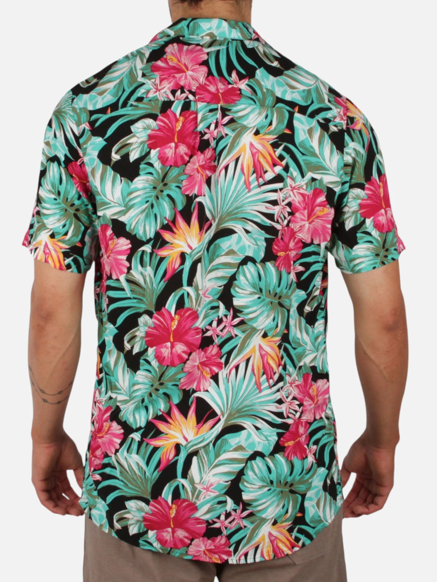 Gotcha Sunset Green Floral Shirt - Stylish Casual Wear for Men & Women - Perfect for Beach, Summer & Outdoor Activities