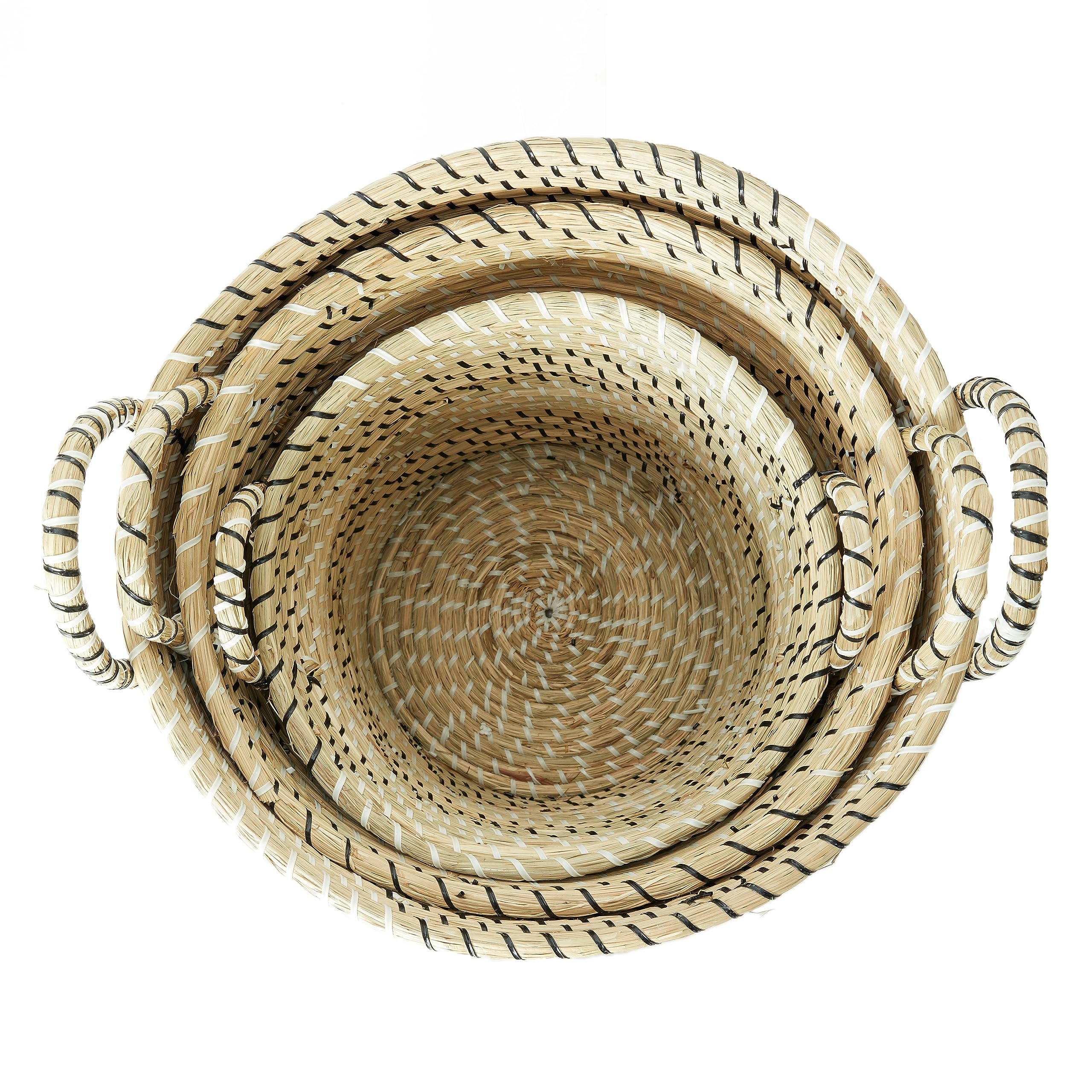 Deco 79 Handwoven Seagrass Storage Baskets - Set of 3 (14