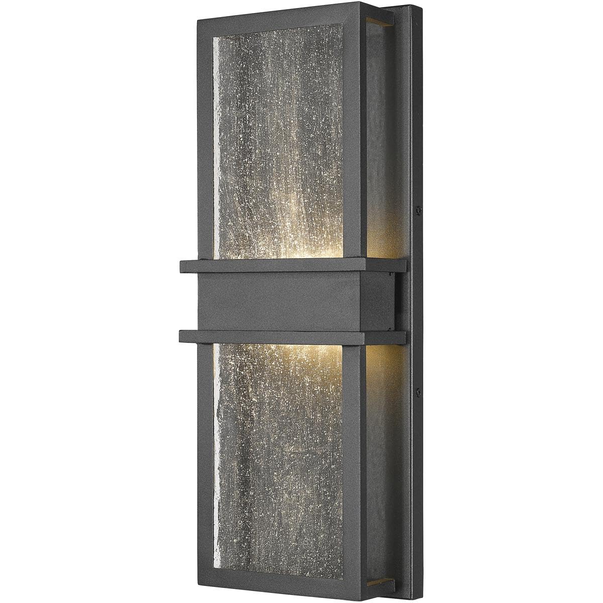 Z-Lite 577M-BK-LED Eclipse Modern Outdoor Wall Sconce Light Fixture - 2-Light 20W Black LED Exterior Lighting for Porch, Patio, Garden & Entryway