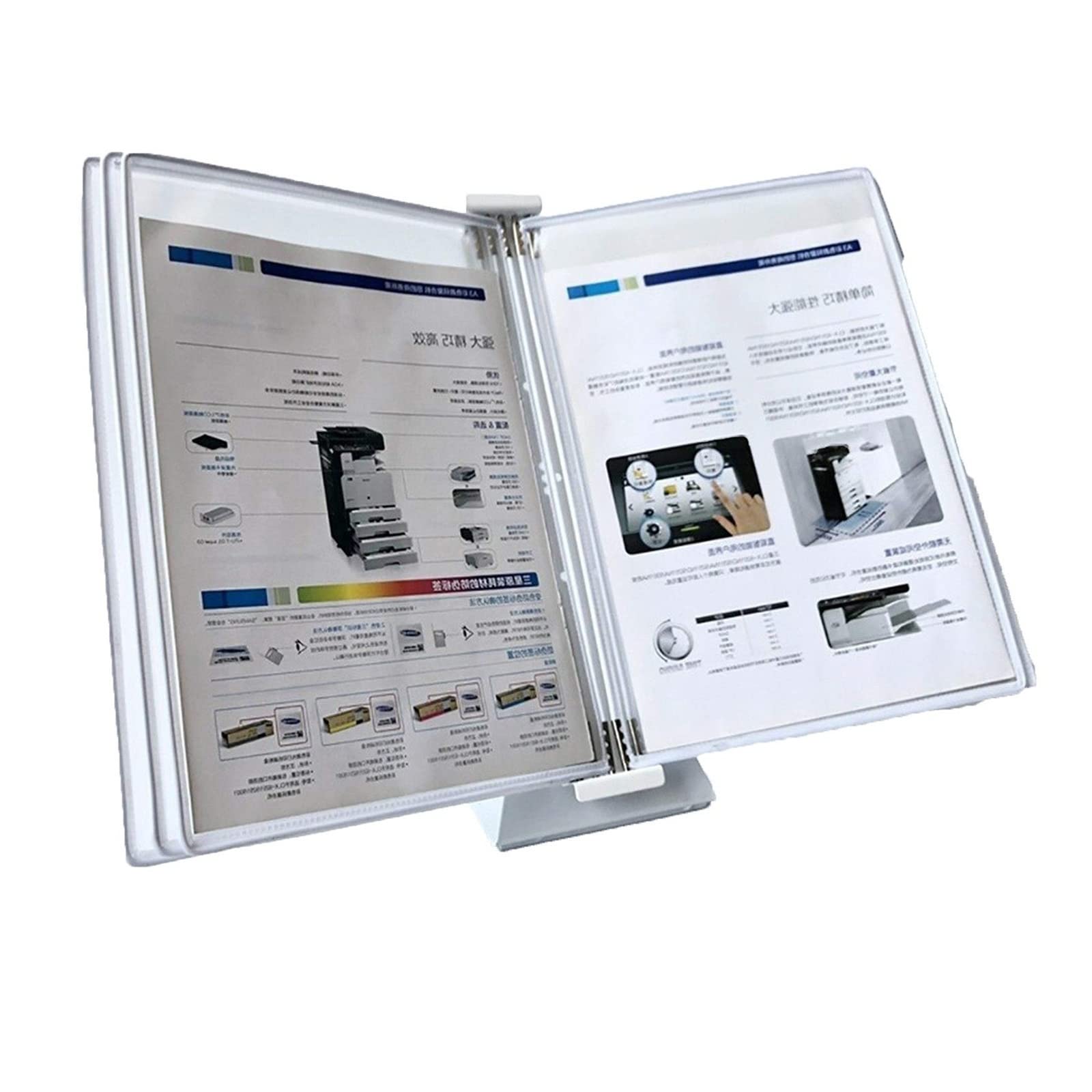 White 5-Panel Wall Mounted File Organizer for Desk - A4 Document Reference Rack Holds 10 Sheets | Perfect for Office, Home & Classroom Organization | Space-Saving Wall Hanging Storage Solution